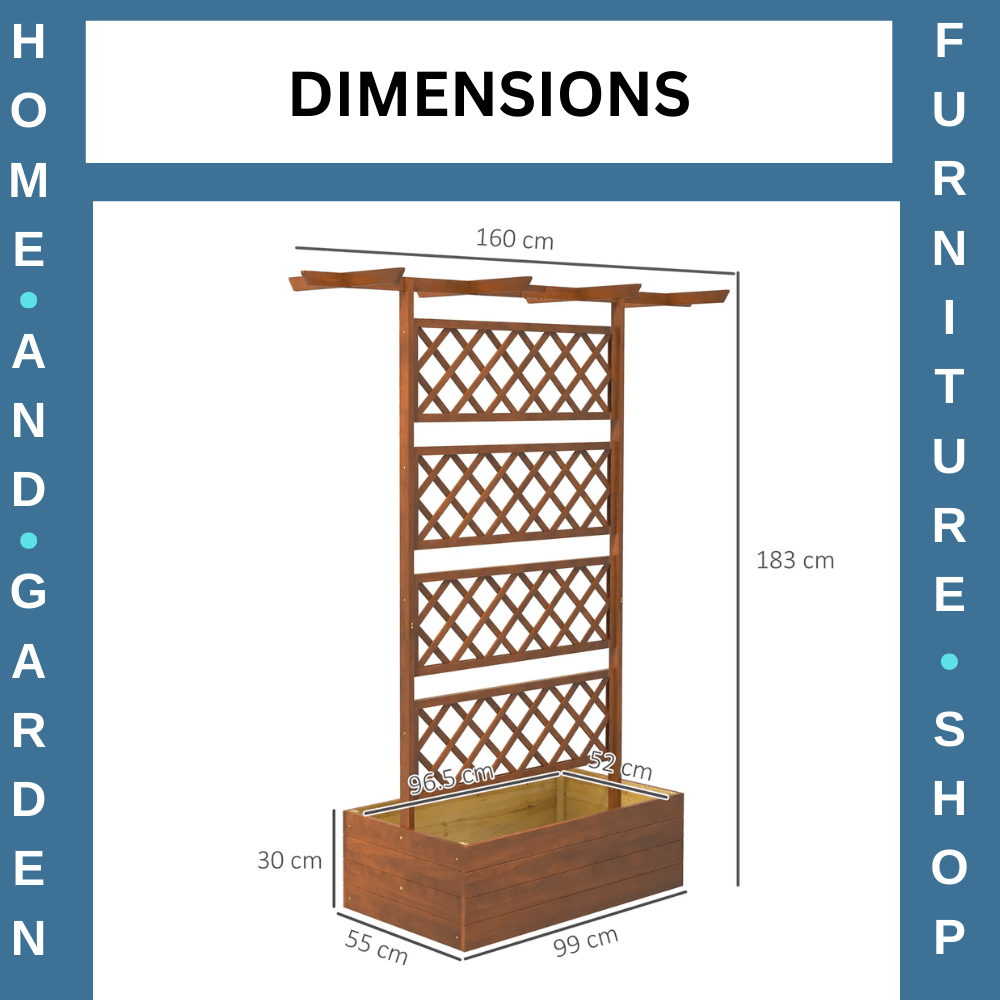Wooden Trellis Planter Box Raised Garden Bed for Vegetables Herbs Flowers Orange - Home and Garden Furniture Shop - #rustic - furniture#