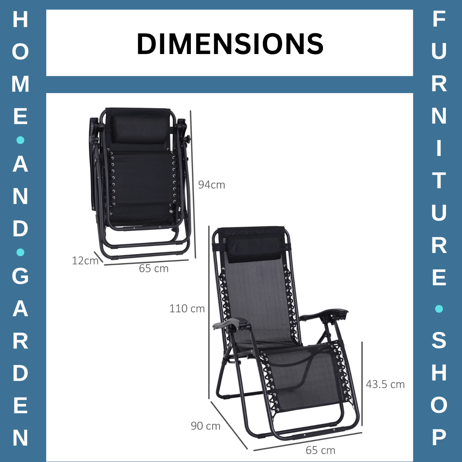 Zero Gravity Adjustable Recliner Chair Outdoor Garden Lounger with Steel Frame - Home and Garden Furniture Shop - #rustic - furniture#
