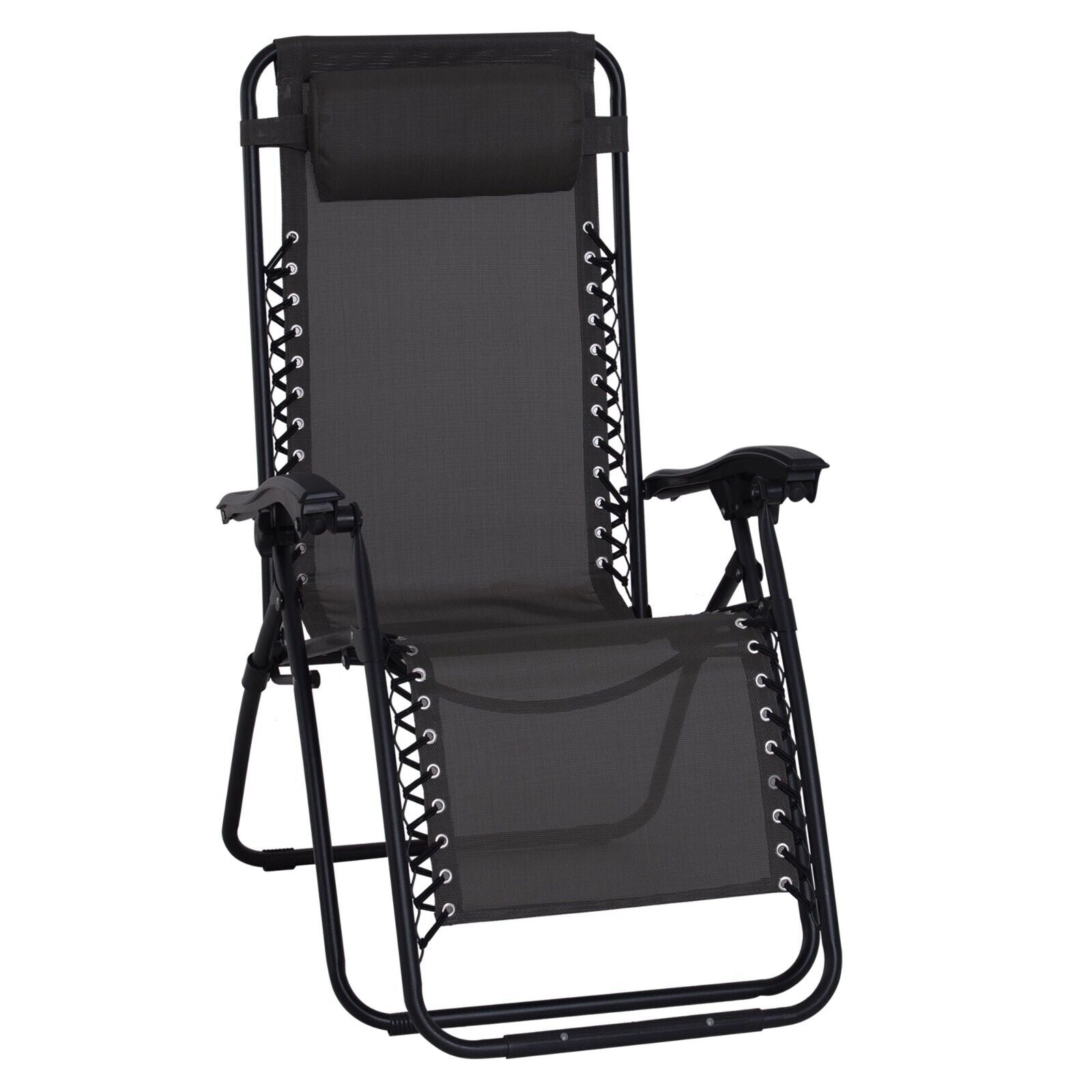 Zero Gravity Adjustable Recliner Chair Outdoor Garden Lounger with Steel Frame - Home and Garden Furniture Shop - #rustic - furniture#