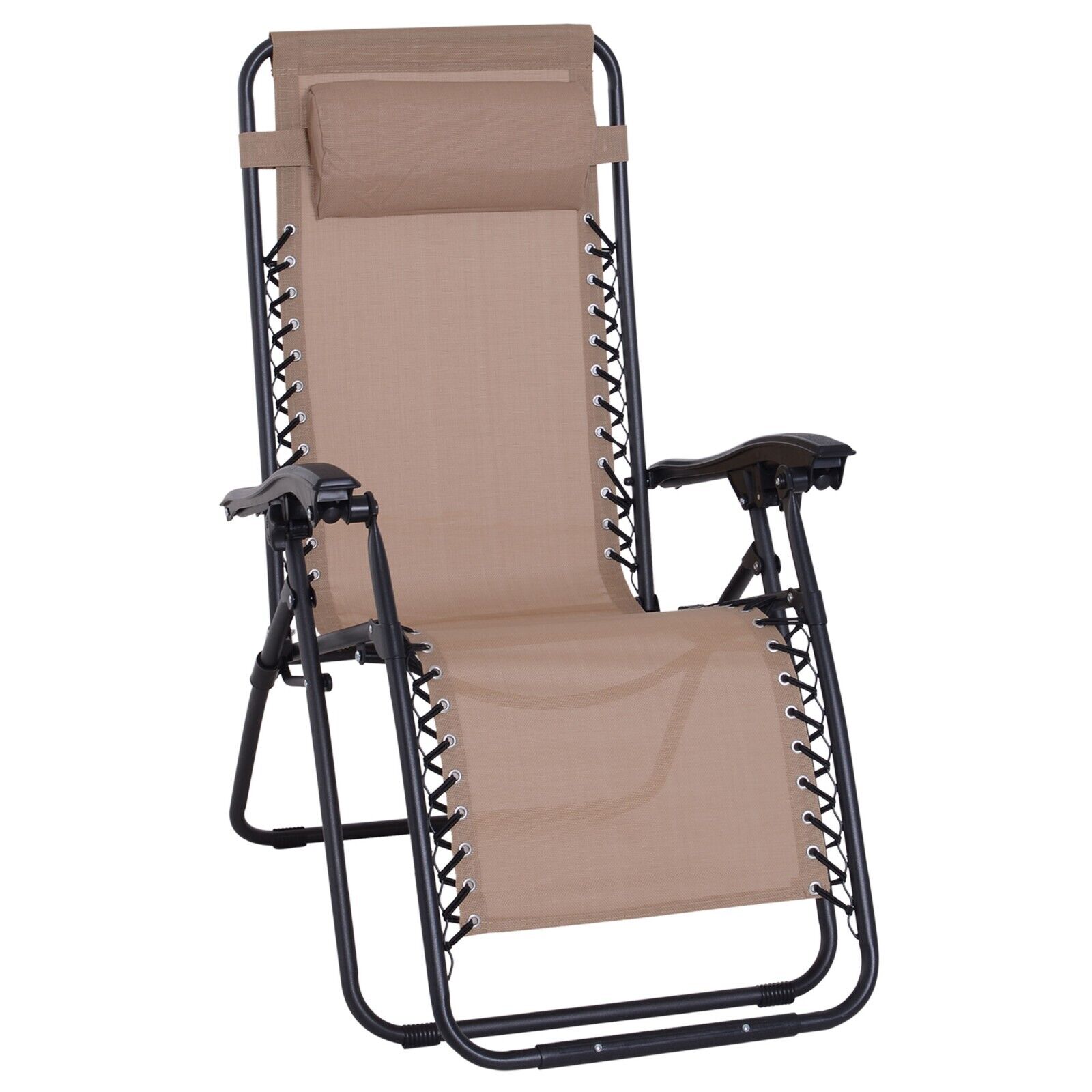 Zero Gravity Adjustable Reclining Chair w/ Steel Frame and Texteline for Outdoor - Home and Garden Furniture Shop - #rustic - furniture#