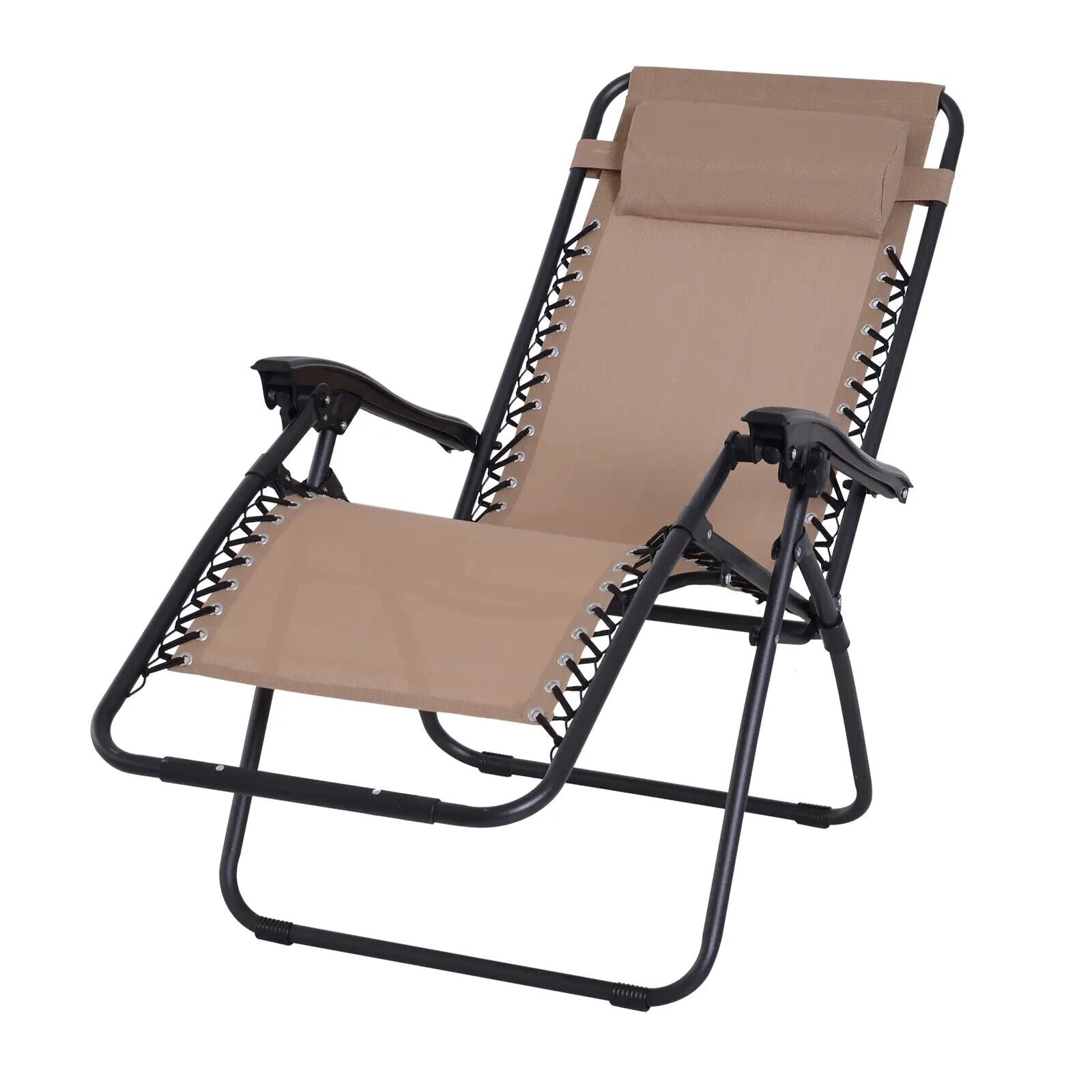 Zero Gravity Adjustable Reclining Chair w/ Steel Frame and Texteline for Outdoor - Home and Garden Furniture Shop - #rustic - furniture#