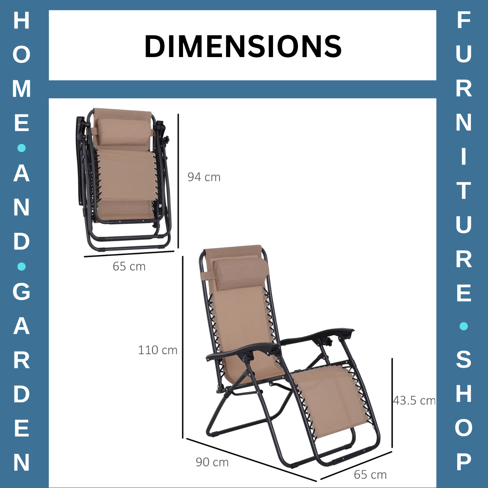 Zero Gravity Adjustable Reclining Chair w/ Steel Frame and Texteline for Outdoor - Home and Garden Furniture Shop - #rustic - furniture#
