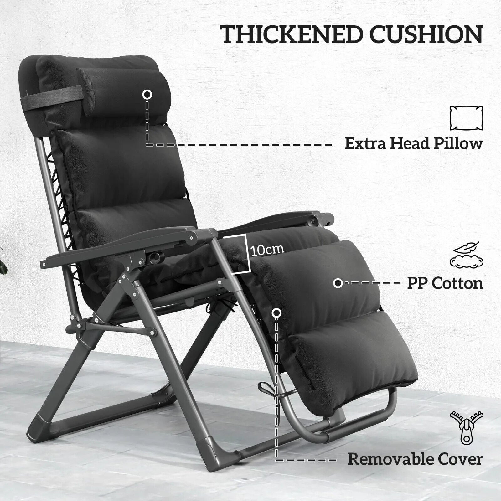 Zero Gravity Chairs Set of 2 Reclining Garden Sun Loungers with Cushions Folding - Home and Garden Furniture Shop - #rustic - furniture#