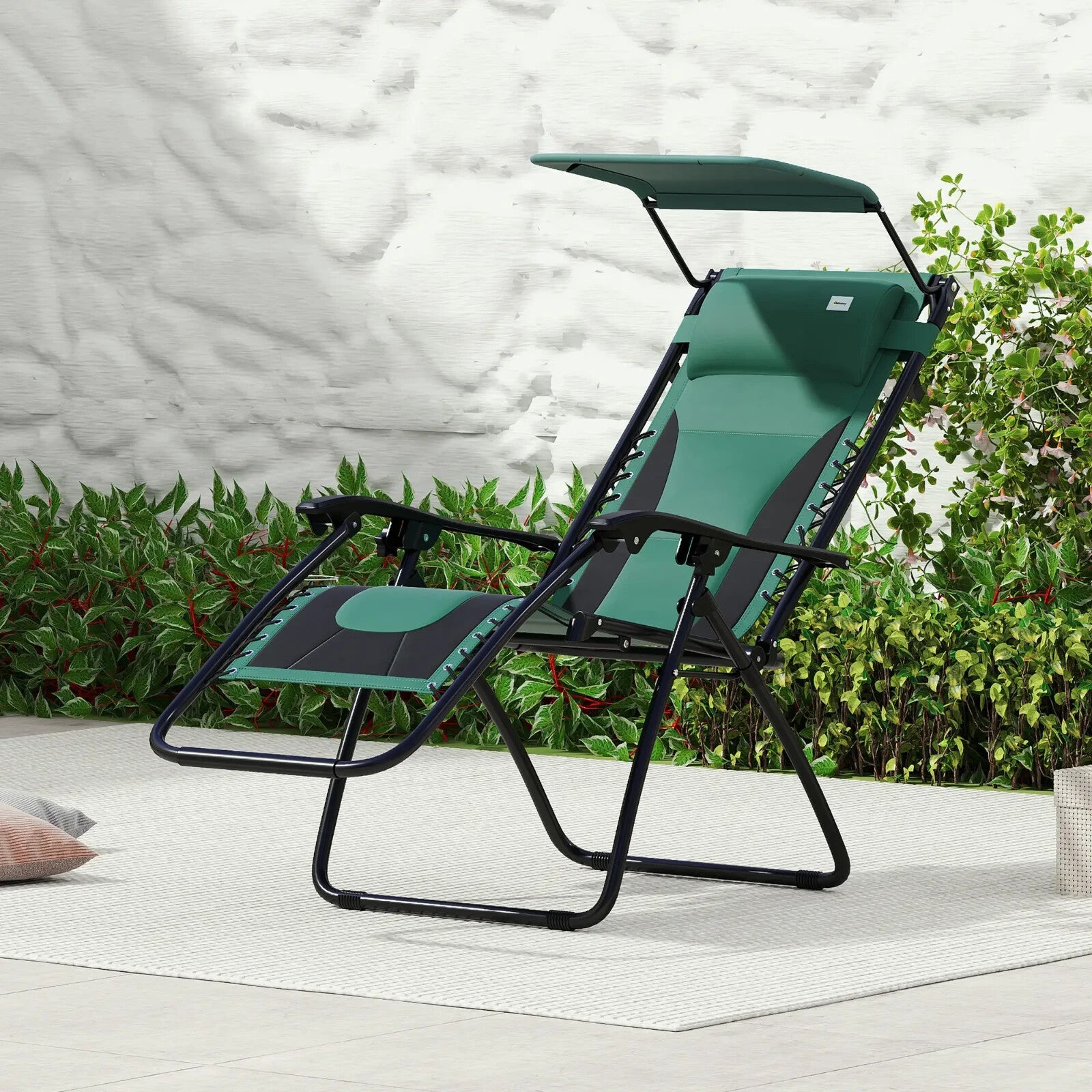 Zero Gravity Lounger Chair Folding Reclining Patio Chair with Shade Cup Holder - Home and Garden Furniture Shop - rustic - furniture