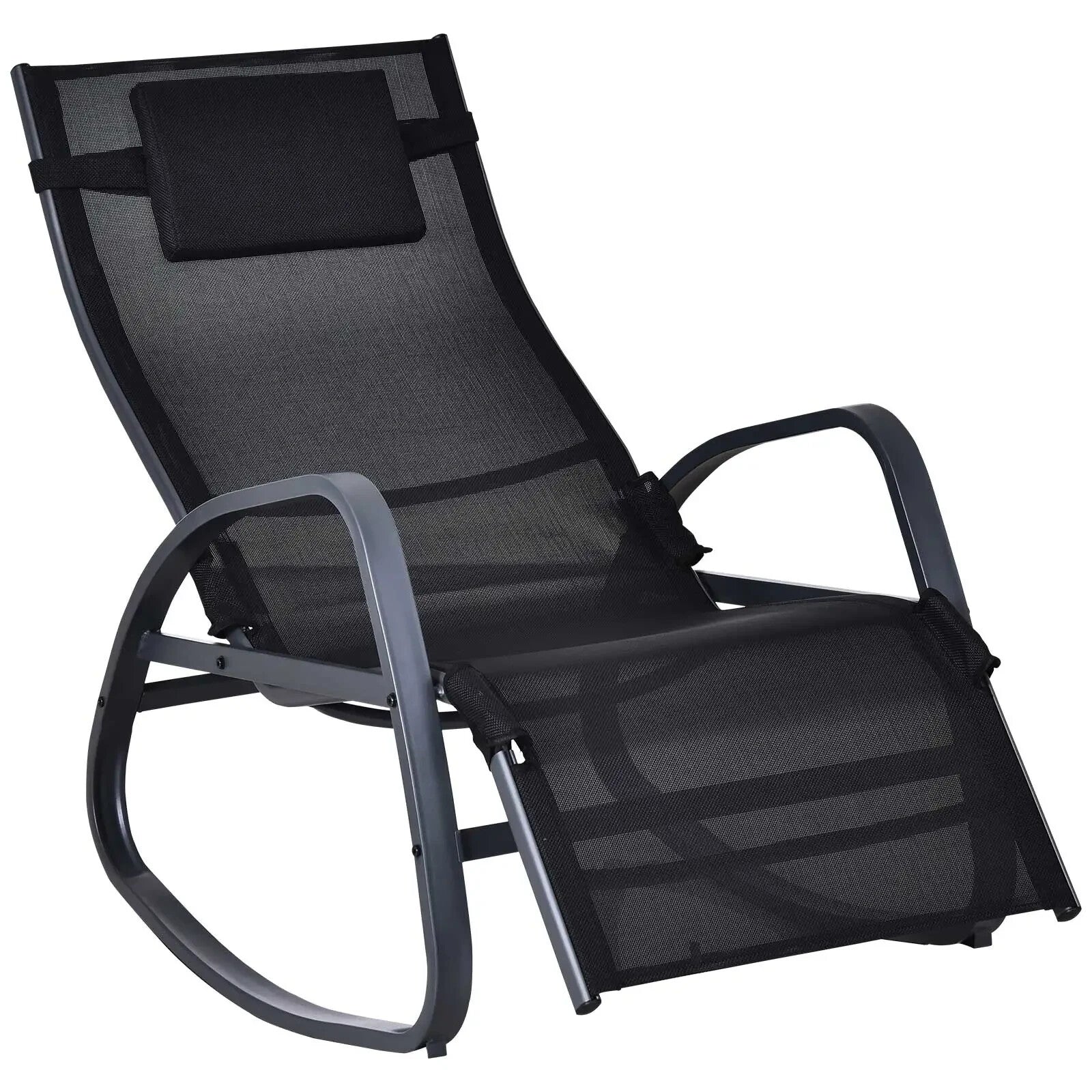 Zero Gravity Rocking Garden Chair with Pillow Outdoor Lounger Metal Frame Seat - Home and Garden Furniture Shop - rustic - furniture