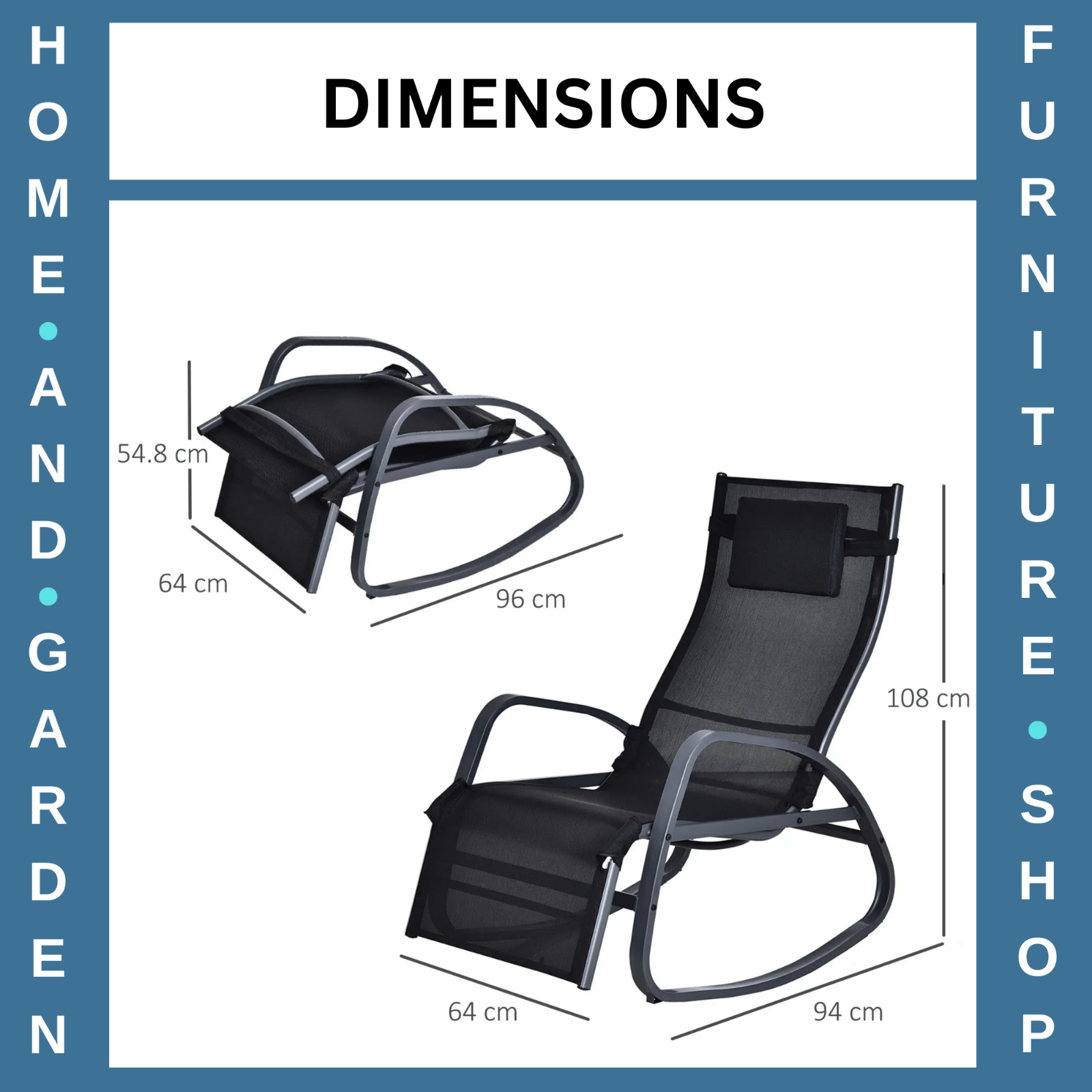 Zero Gravity Rocking Garden Chair with Pillow Outdoor Lounger Metal Frame Seat - Home and Garden Furniture Shop - rustic - furniture