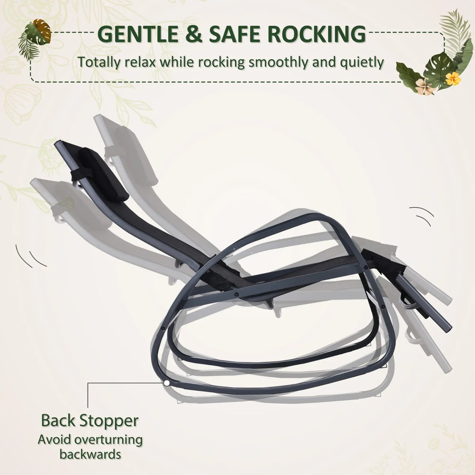 Zero Gravity Rocking Garden Chair with Pillow Outdoor Lounger Metal Frame Seat - Home and Garden Furniture Shop - rustic - furniture