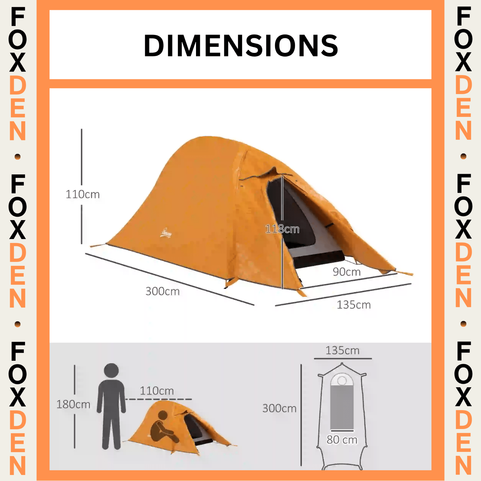 1 2 Man Camping Tent 2000mm Waterproof Double Skin Lightweight Air Vents FOXDEN - Home and Garden Furniture Shop - rustic - furniture