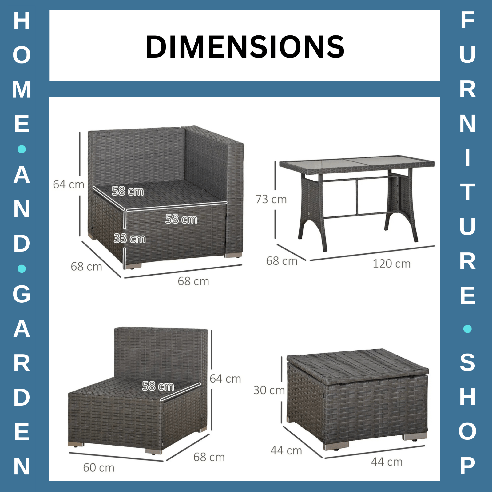 10 Piece Rattan Sofa Set Outdoor Patio Lounge Cushioned Garden Wicker Furniture - Home and Garden Furniture Shop - rustic - furniture