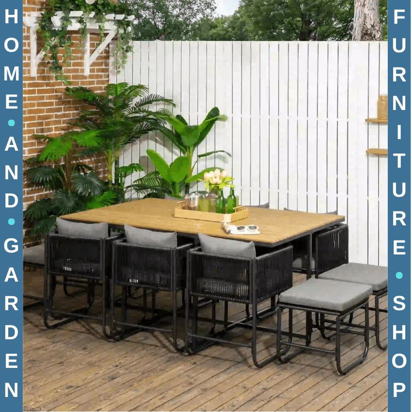 10 Seater Rattan Cube Garden Furniture Set with 6 Armchairs 4 Stools & Top Table - Home and Garden Furniture Shop - rustic - furniture