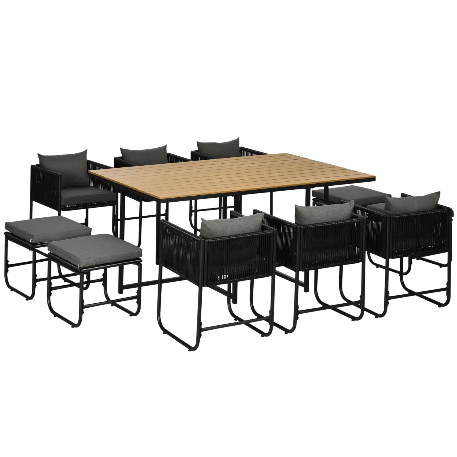 10 Seater Rattan Cube Garden Furniture Set with 6 Armchairs 4 Stools & Top Table - Home and Garden Furniture Shop - rustic - furniture