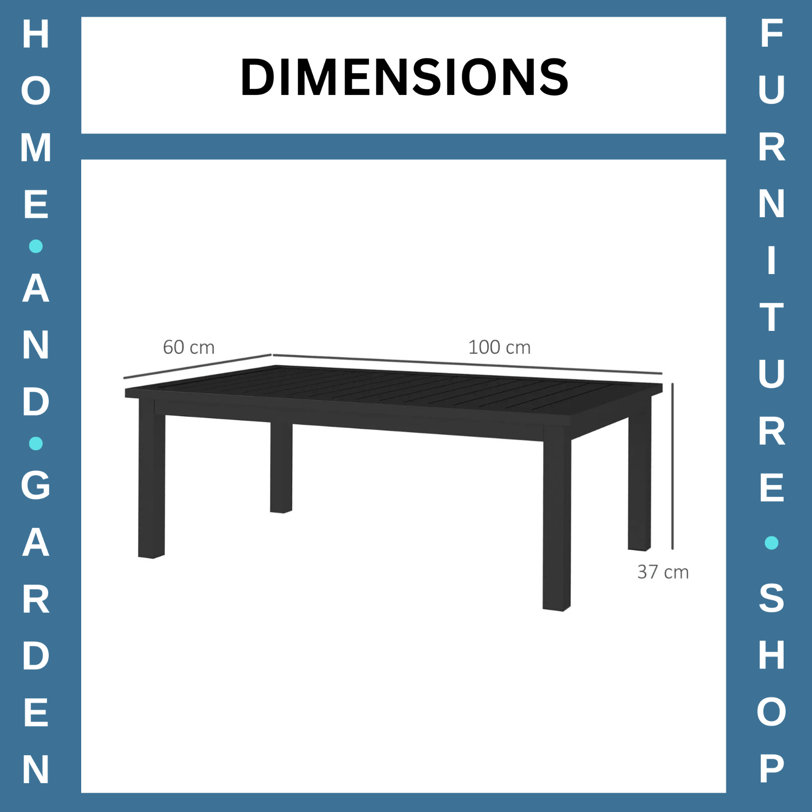 100 × 60 cm Aluminium Outdoor Side Table Patio Coffee Table w/ Wood Grain Effect - Home and Garden Furniture Shop - #rustic - furniture#