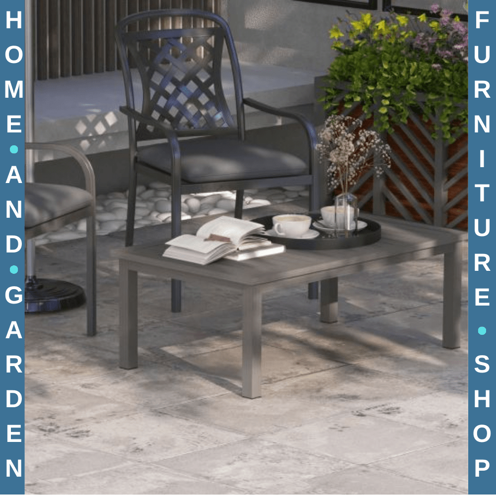 100cm x 60cm Aluminium Outdoor Coffee Table for Patio Garden or Balcony Seating - Home and Garden Furniture Shop - #rustic - furniture#