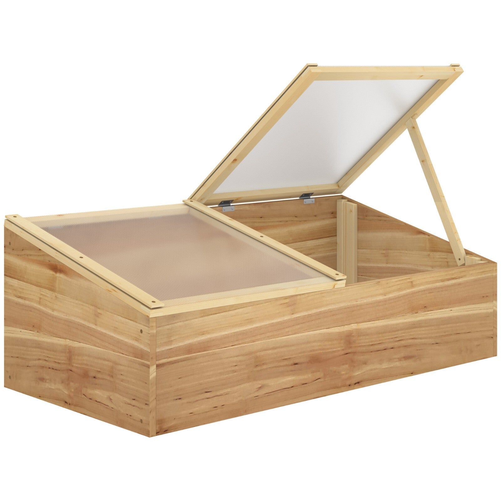 100x50x36cm Wooden Cold Frame Greenhouse with Polycarbonate Panels and Roof - Home and Garden Furniture Shop - rustic - furniture