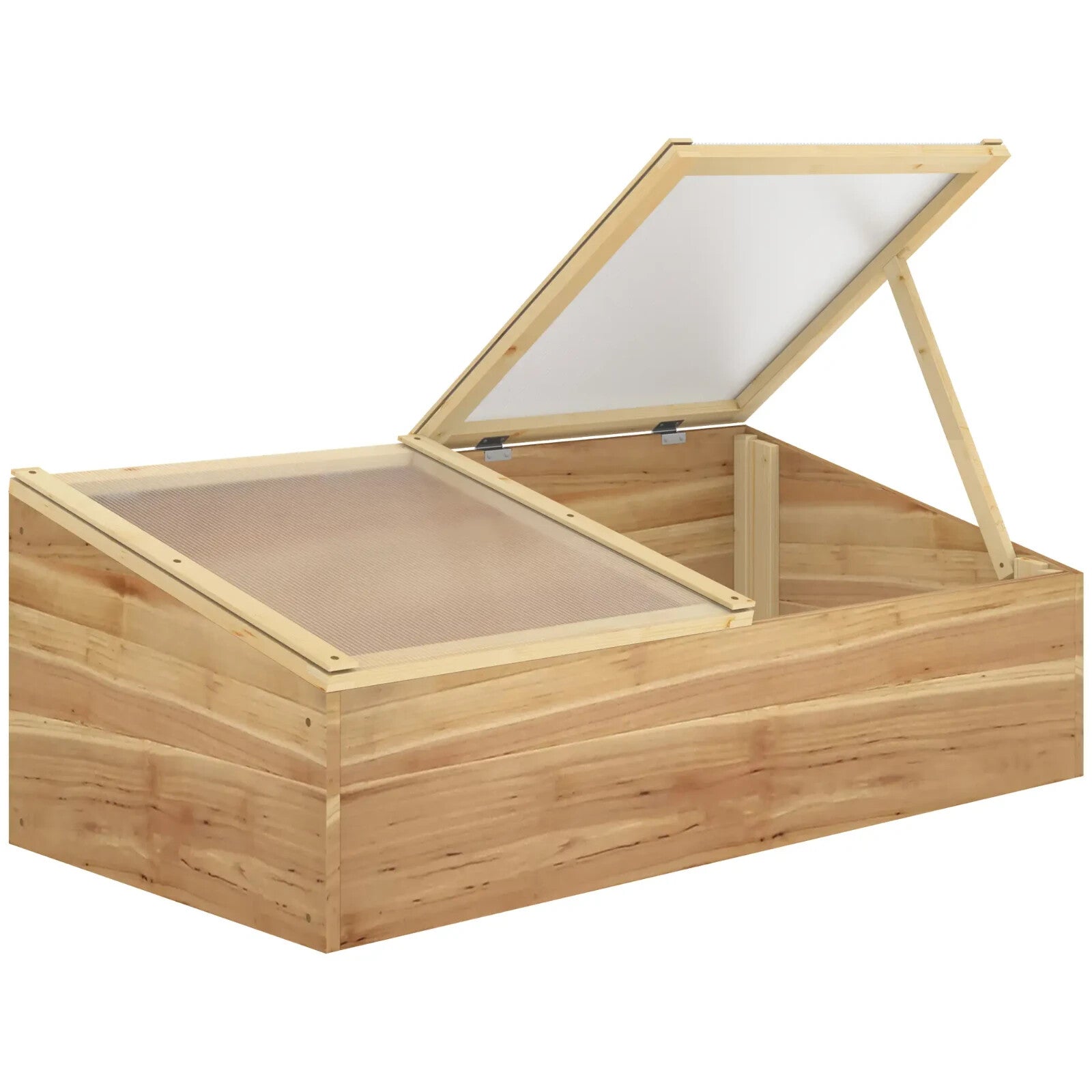 100x50x36cm Wooden Cold Frame Greenhouse with Polycarbonate Panels and Roof - Home and Garden Furniture Shop - rustic - furniture