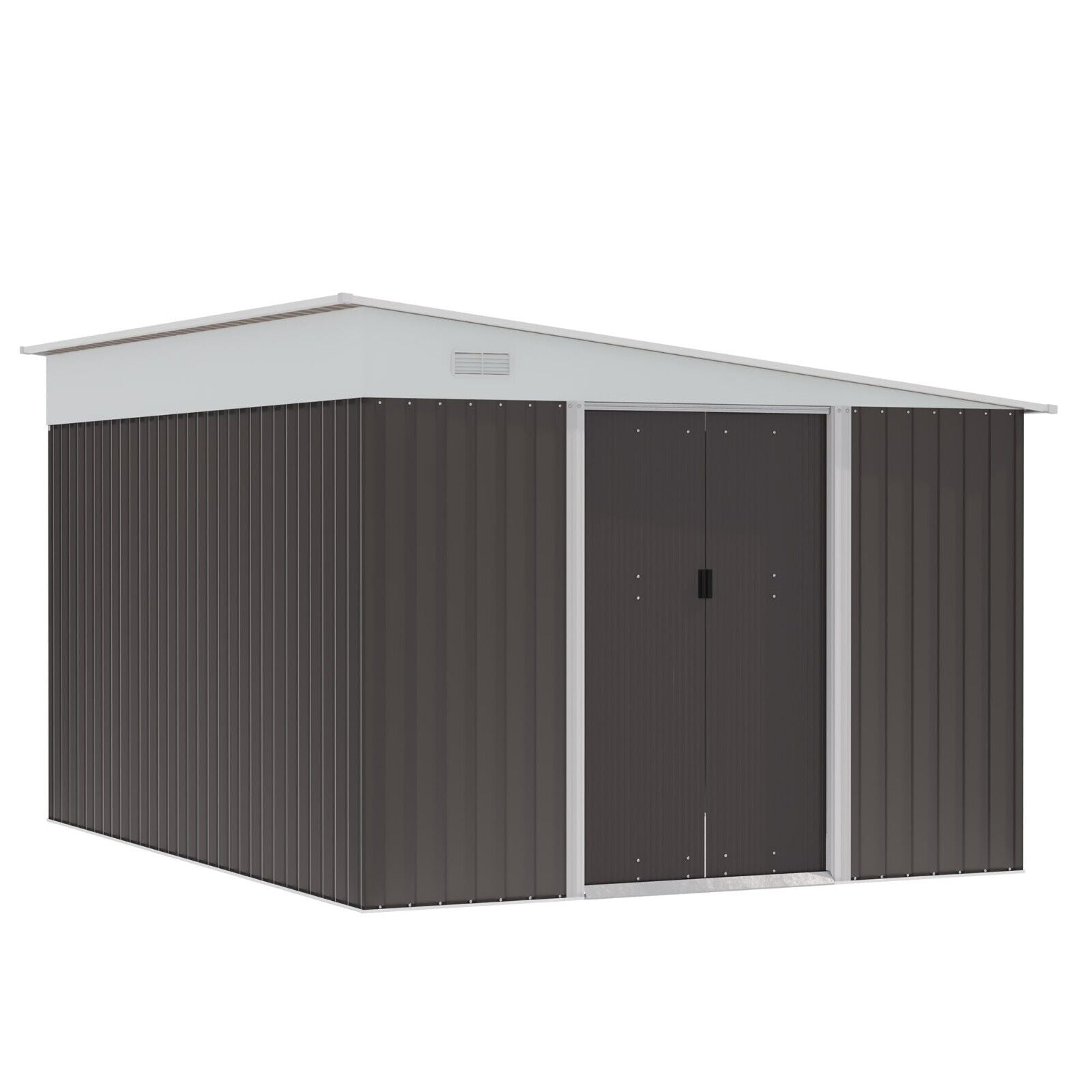 11 x 9ft Metal Garden Shed Large Outdoor Tool Storage House Lockable Double Door - Home and Garden Furniture Shop - #rustic - furniture#