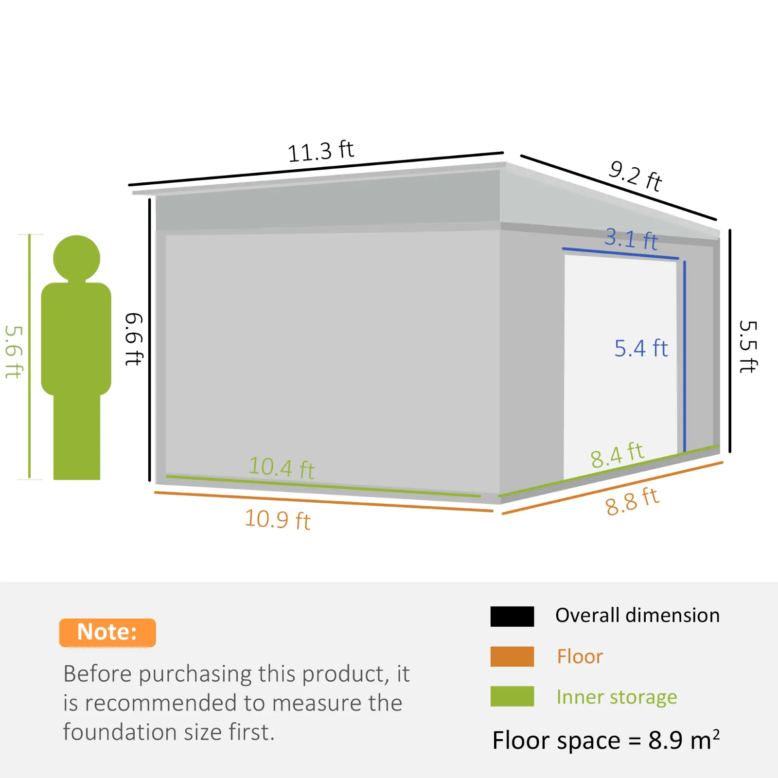 11 x 9ft Metal Garden Shed Large Outdoor Tool Storage House Lockable Double Door - Home and Garden Furniture Shop - #rustic - furniture#