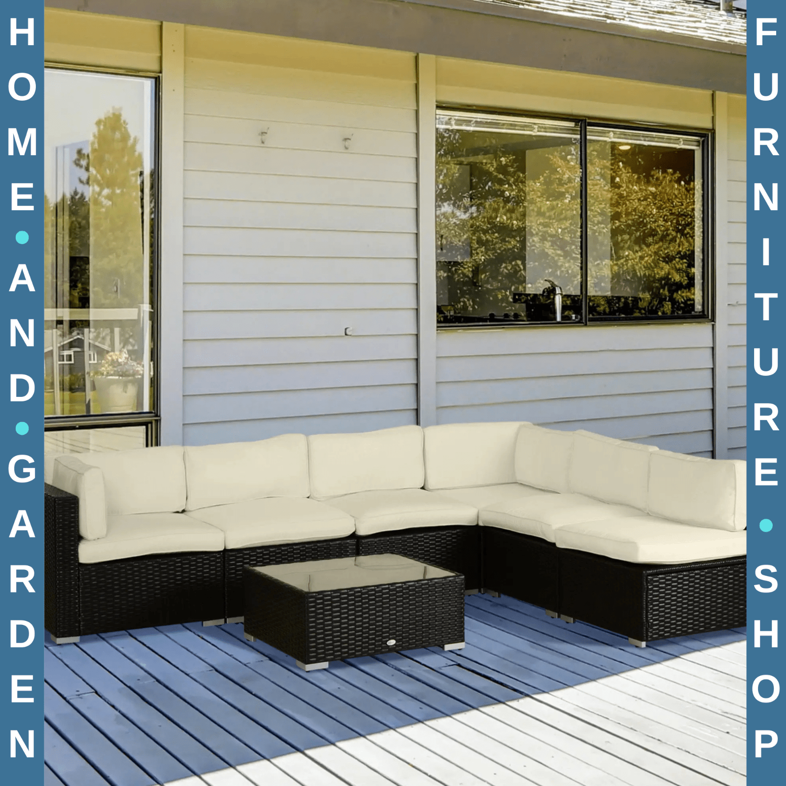 12 Pcs Cushion Replacement Set for Outdoor Garden Rattan Sofa Furniture Seating - Home and Garden Furniture Shop - rustic - furniture