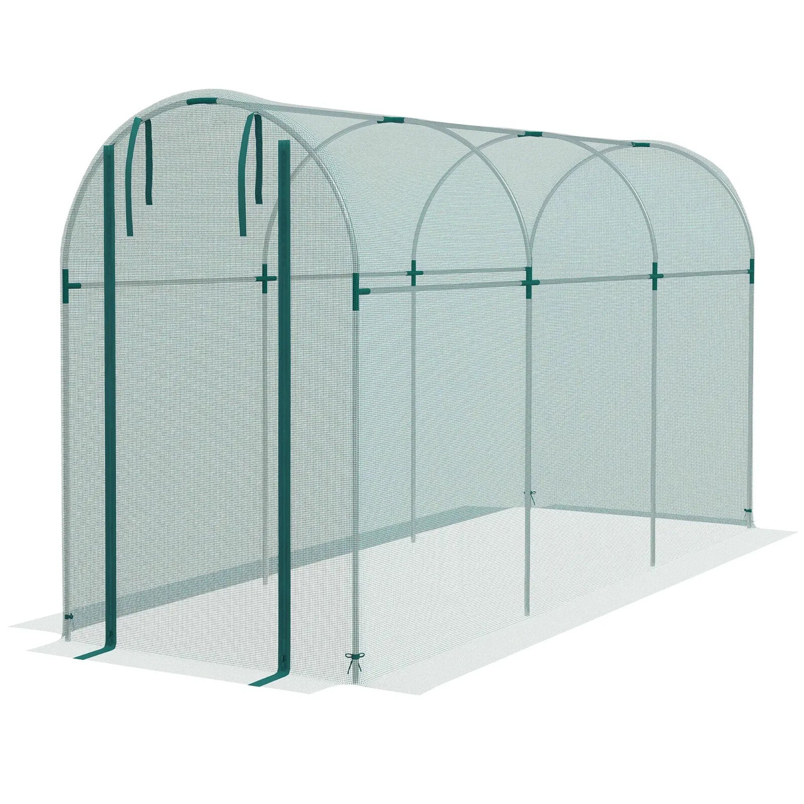 1.2 x 3.6 x 1.9 m Galvanised Steel Fruit Cage Protection Tent with Zipped Door - Home and Garden Furniture Shop - rustic - furniture