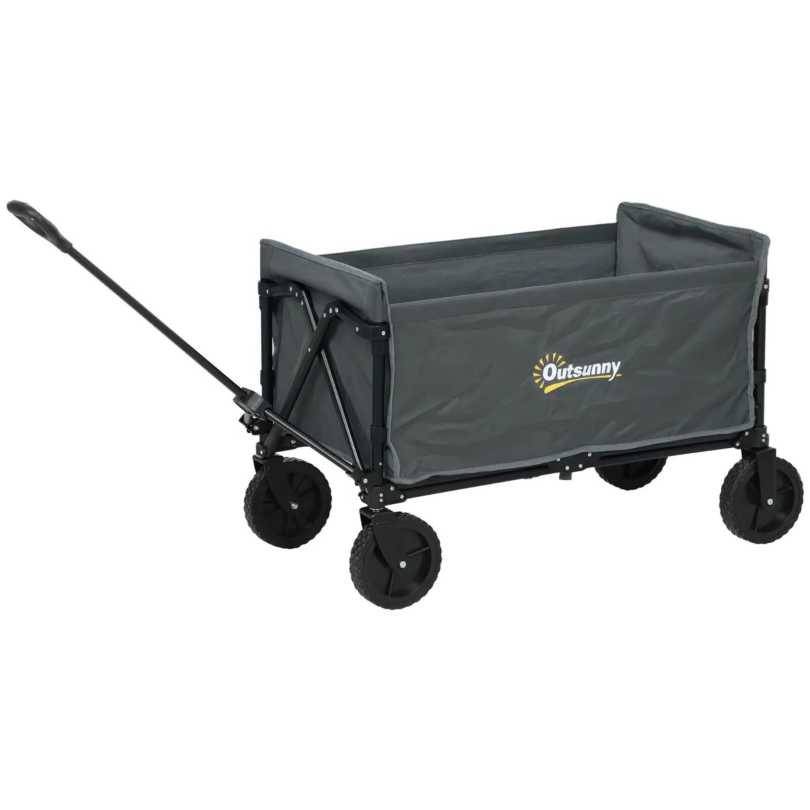 120L Folding Garden Trolley Cart Outdoor Collapsible Wagon with Wheels for Beach - Home and Garden Furniture Shop - rustic - furniture