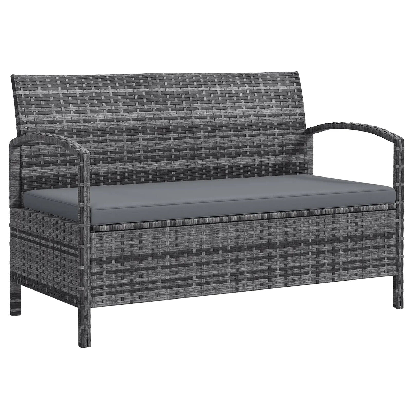 125L Outdoor Storage Garden Bench with Cushion Seat Patio Seating Box for Tools - Home and Garden Furniture Shop - #rustic - furniture#