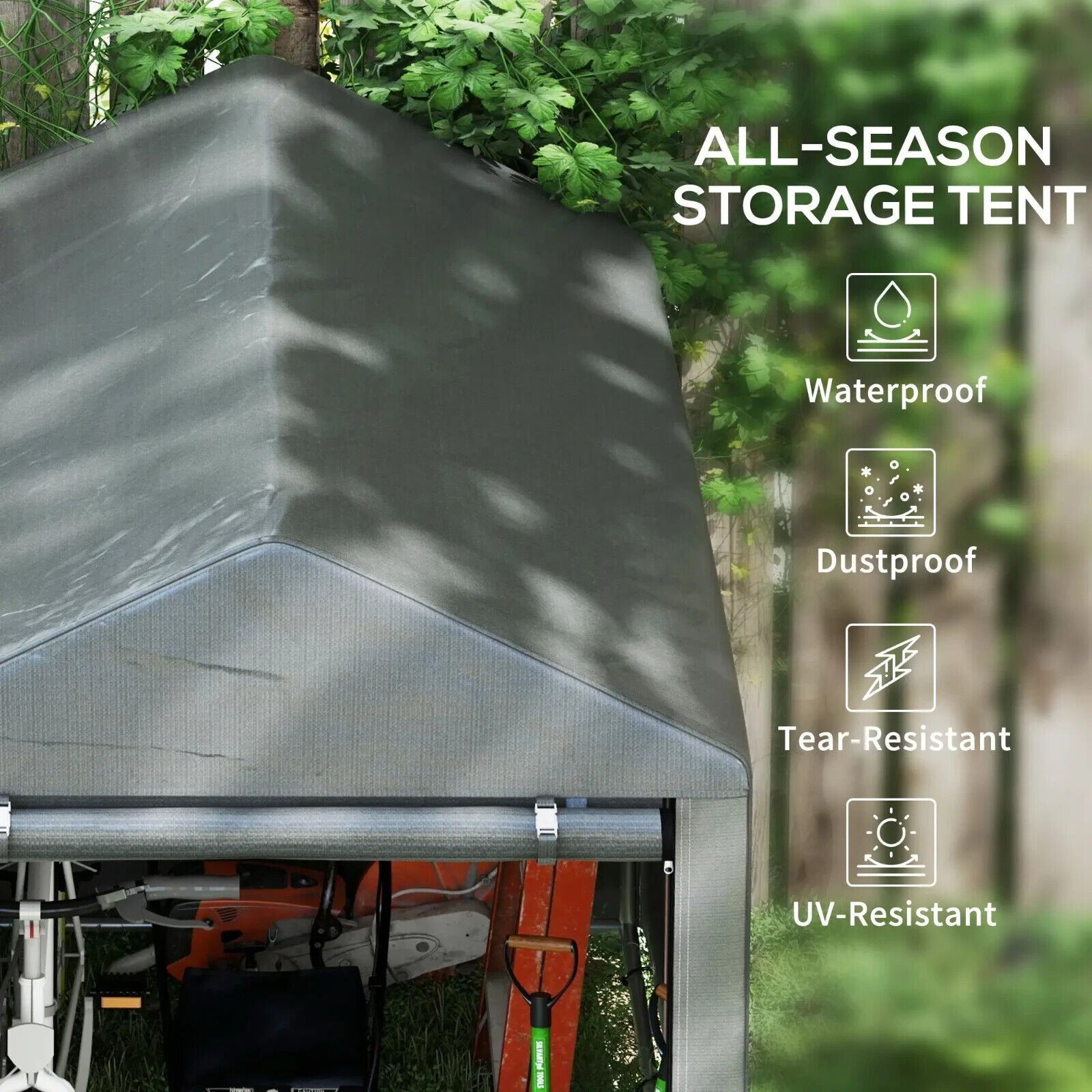 1.2x1.8m Portable Garden Storage Shed Tent for Bike Tools Motorcycle Waterproof - Home and Garden Furniture Shop - #rustic - furniture#