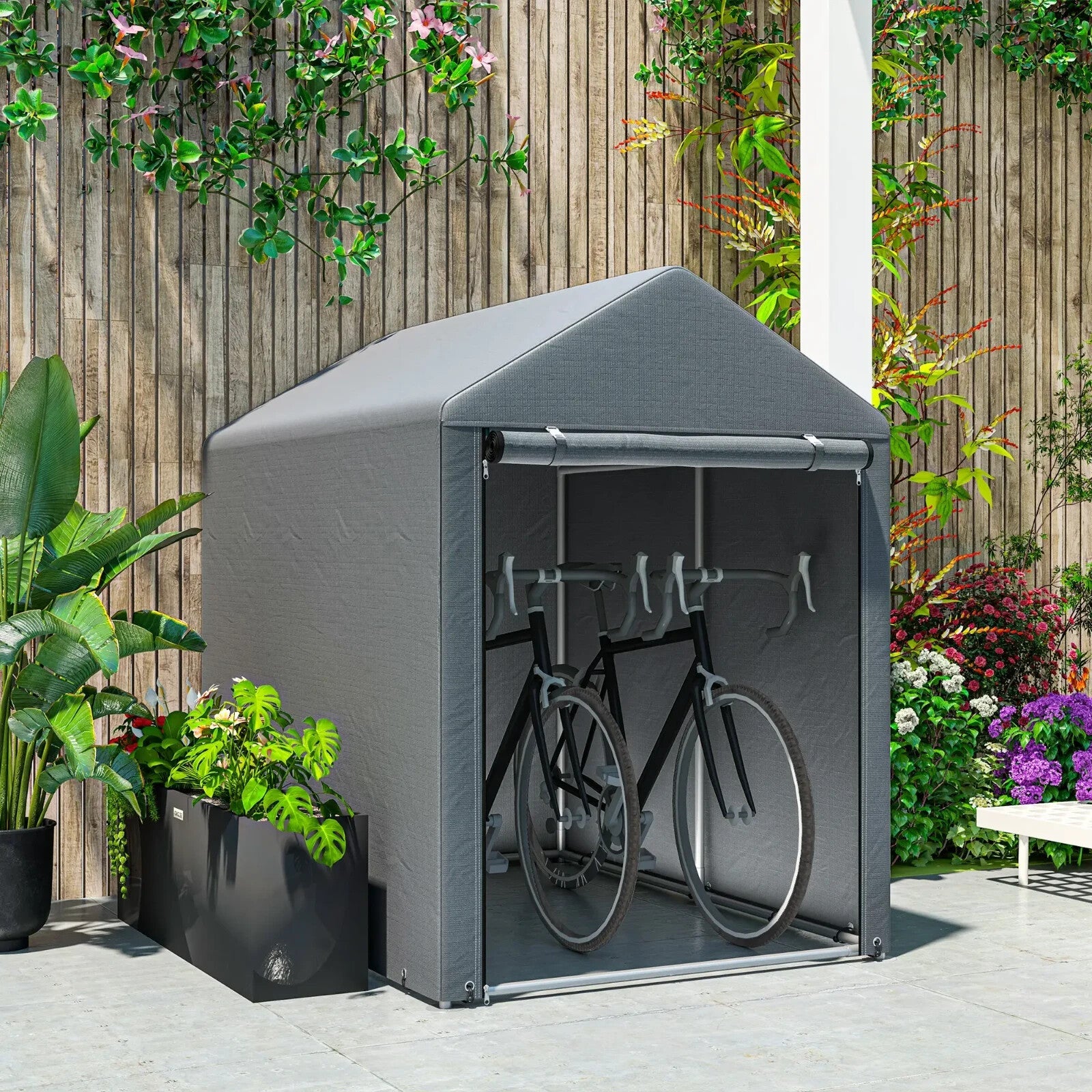 1.2x1.8m Portable Garden Storage Shed Tent for Bike Tools Motorcycle Waterproof - Home and Garden Furniture Shop - rustic - furniture