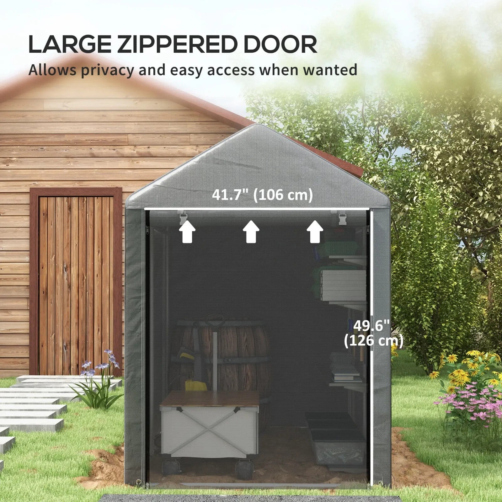 1.2x1.8m Portable Garden Storage Shed Tent for Bike Tools Motorcycle Waterproof - Home and Garden Furniture Shop - rustic - furniture