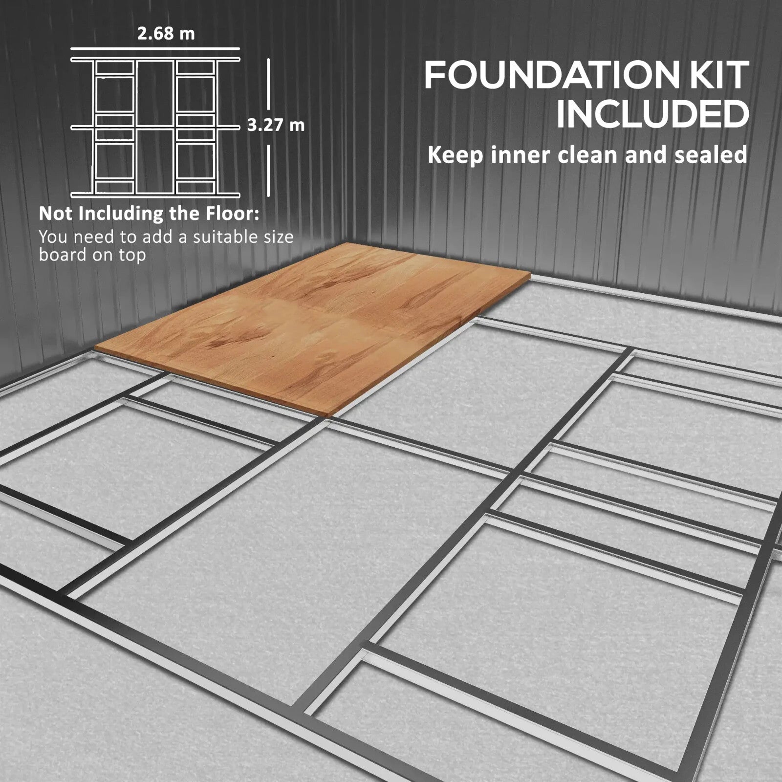13 x 11 ft Metal Garden Storage Shed with Foundation Kit and Vents, Grey - Home and Garden Furniture Shop - rustic - furniture