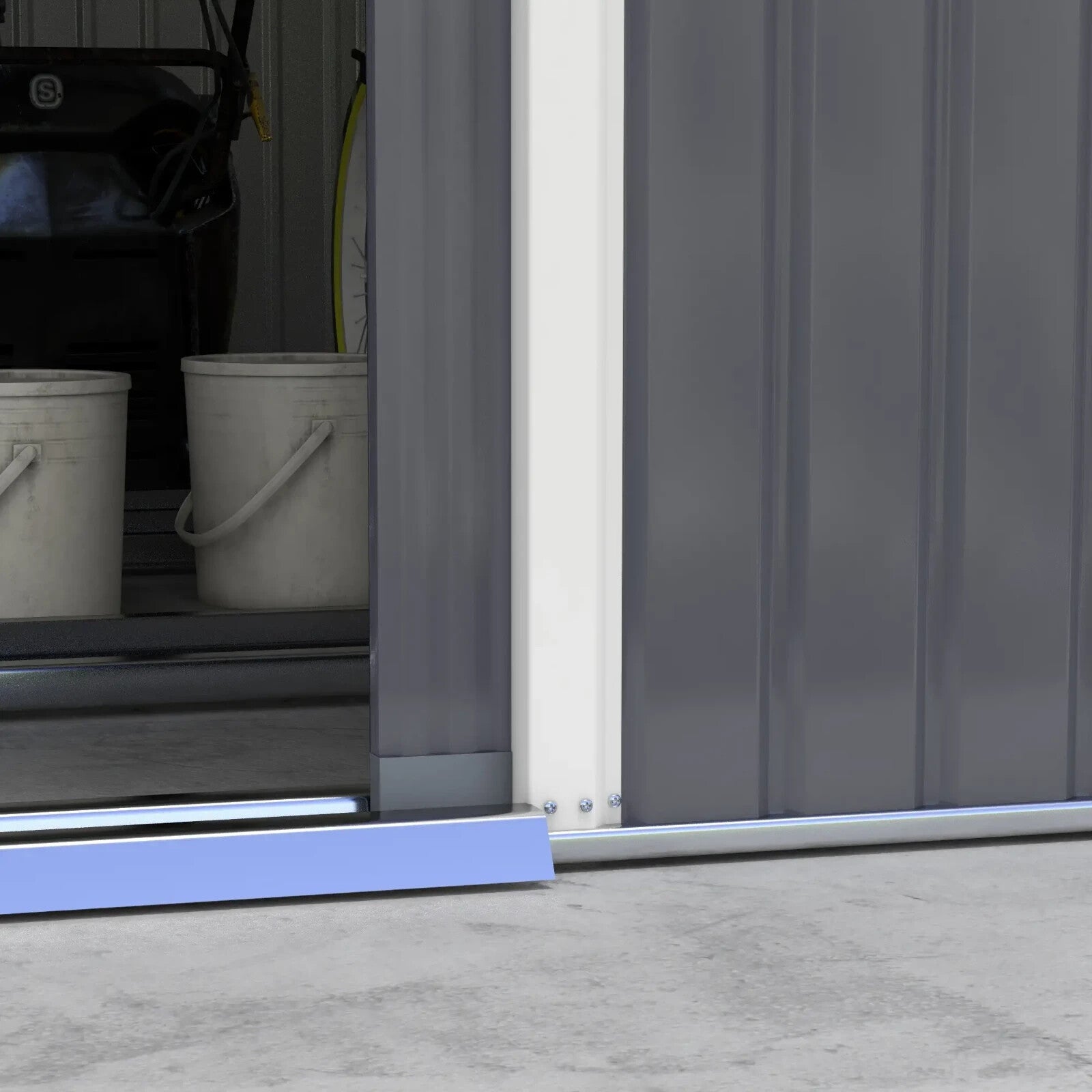 13 x 11 ft Metal Garden Storage Shed with Foundation Kit and Vents, Grey - Home and Garden Furniture Shop - rustic - furniture