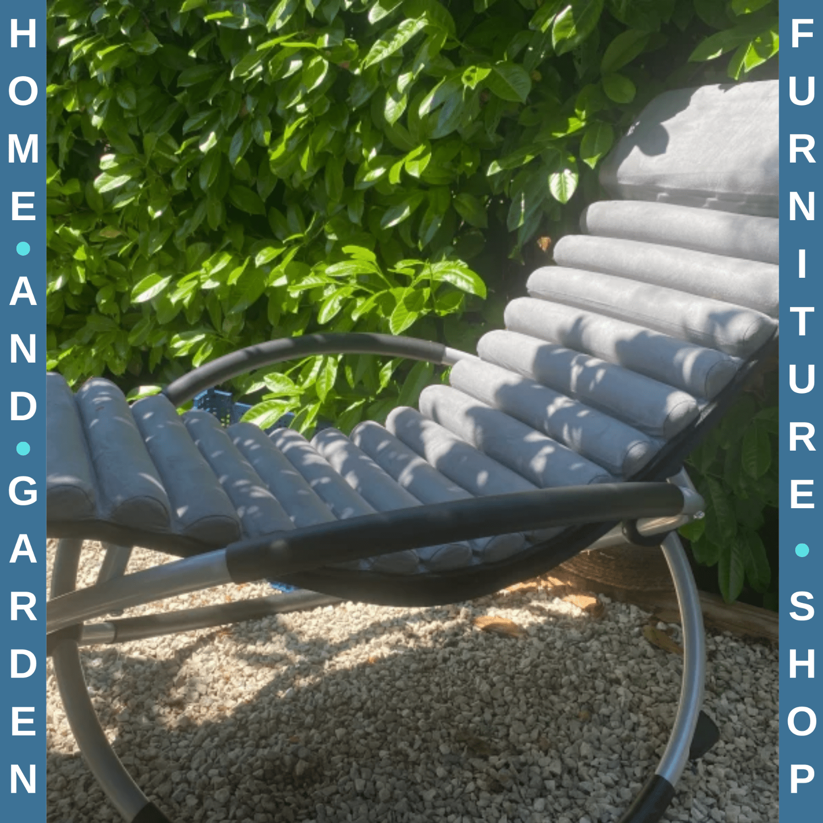145cm Orbital Zero Gravity Rocking Lounger Chair with Cushion for Garden Grey - Home and Garden Furniture Shop - rustic - furniture