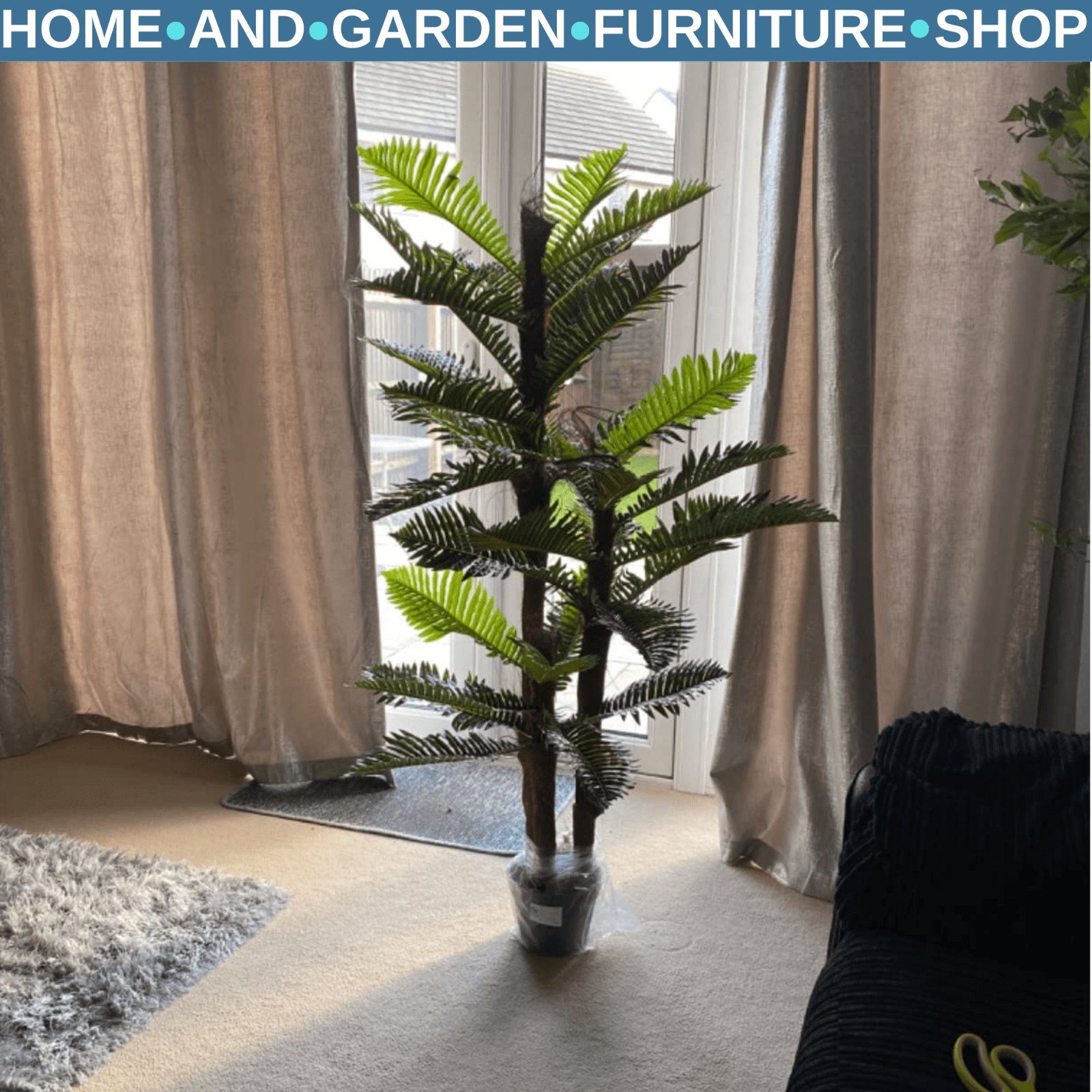 150cm Artificial Fern Plant in Pot for Home or Office Lifelike Greenery Decor - Home and Garden Furniture Shop - rustic - furniture