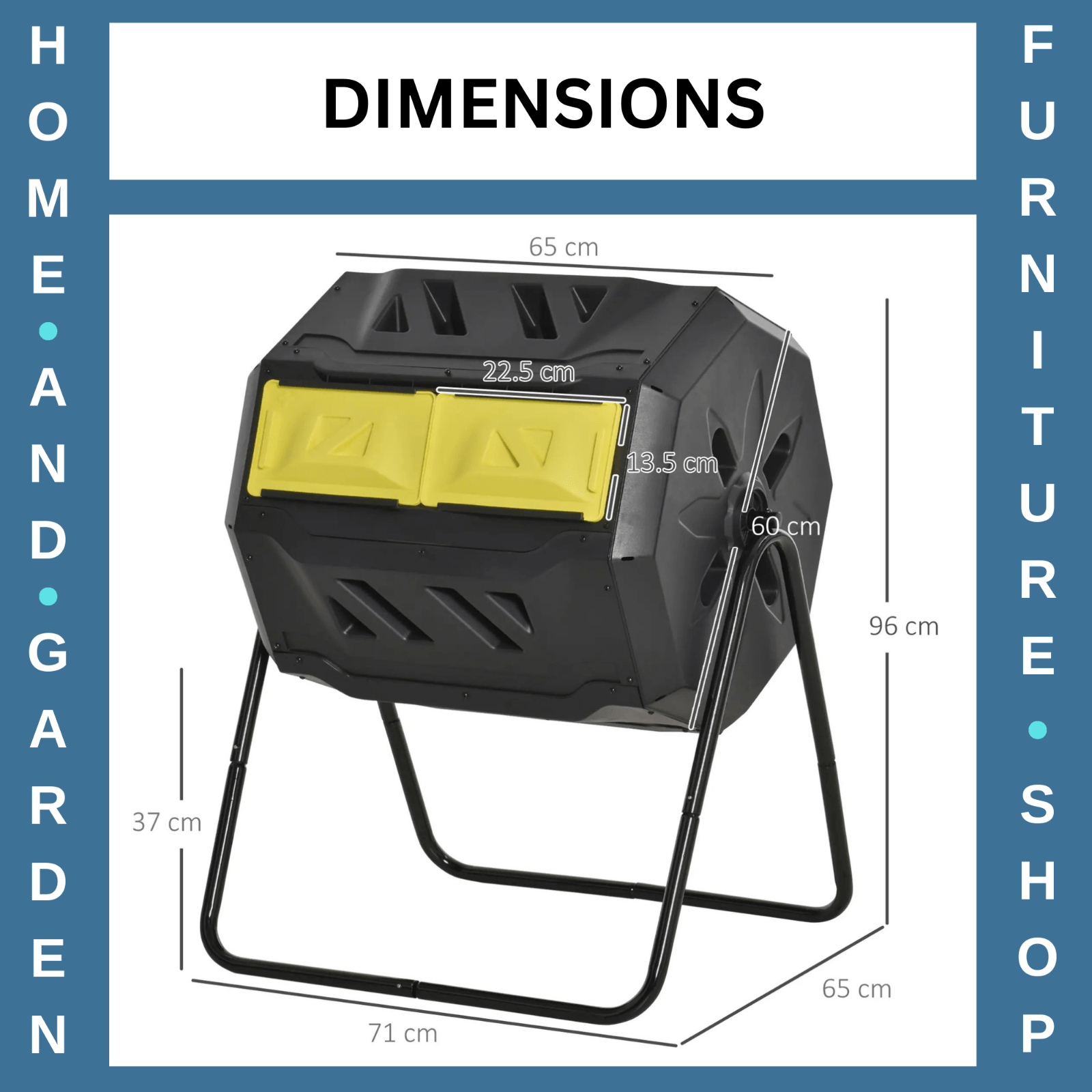 160L Rotating Garden Compost Bin Dual Chamber Tumbling Composter w/ Sliding Door - Home and Garden Furniture Shop - rustic - furniture
