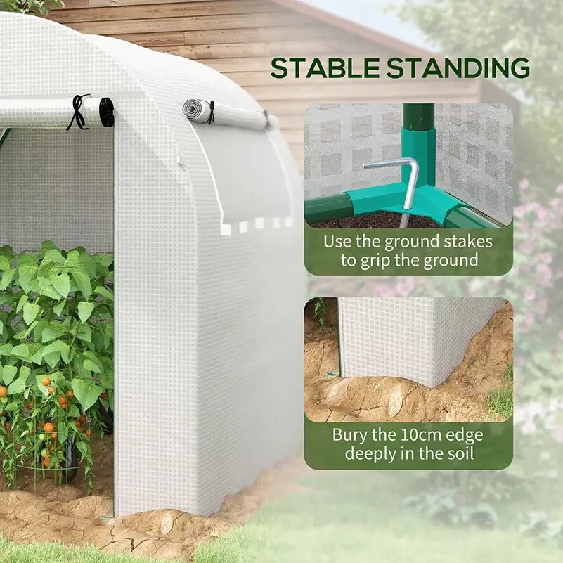1.8 x 1.8 x 2m Walk In Polytunnel Greenhouse with Roll Up Door Garden Grow House - Home and Garden Furniture Shop - rustic - furniture