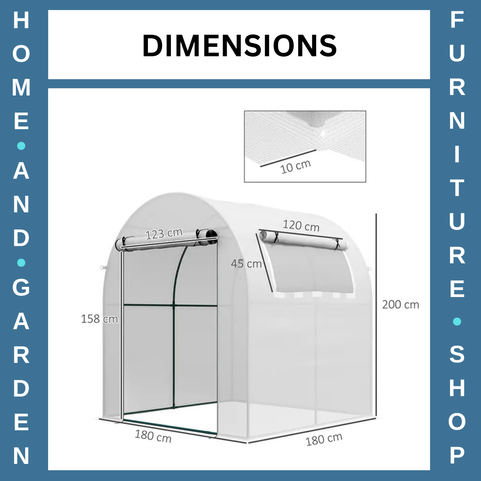 1.8 x 1.8 x 2m Walk In Polytunnel Greenhouse with Roll Up Door Garden Grow House - Home and Garden Furniture Shop - rustic - furniture