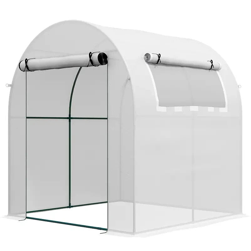 1.8 x 1.8 x 2m Walk In Polytunnel Greenhouse with Roll Up Door Garden Grow House - Home and Garden Furniture Shop - rustic - furniture