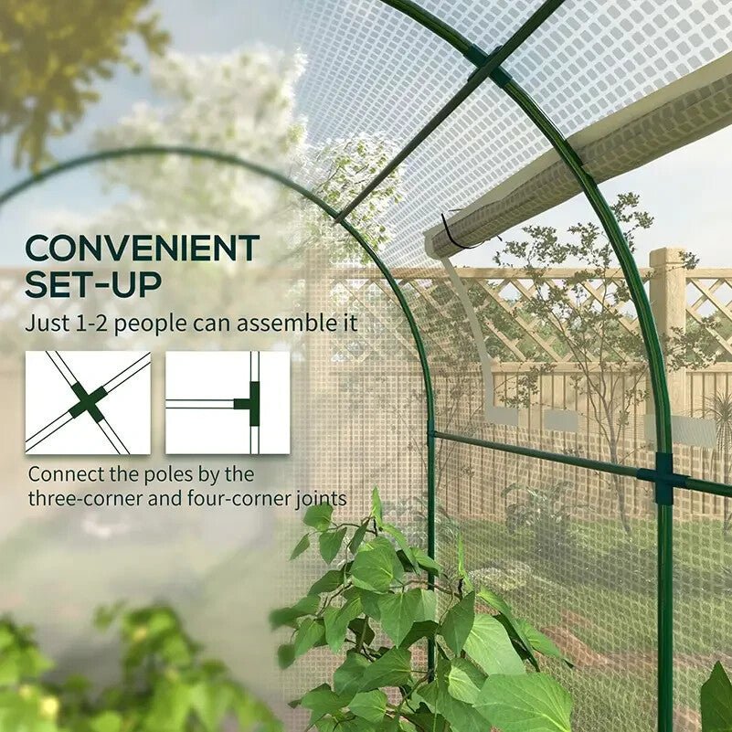 1.8 x 1.8 x 2m Walk In Polytunnel Greenhouse with Roll Up Door Garden Grow House - Home and Garden Furniture Shop - rustic - furniture