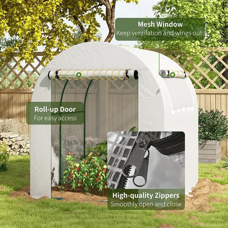 1.8 x 1.8 x 2m Walk In Polytunnel Greenhouse with Roll Up Door Garden Grow House - Home and Garden Furniture Shop - rustic - furniture
