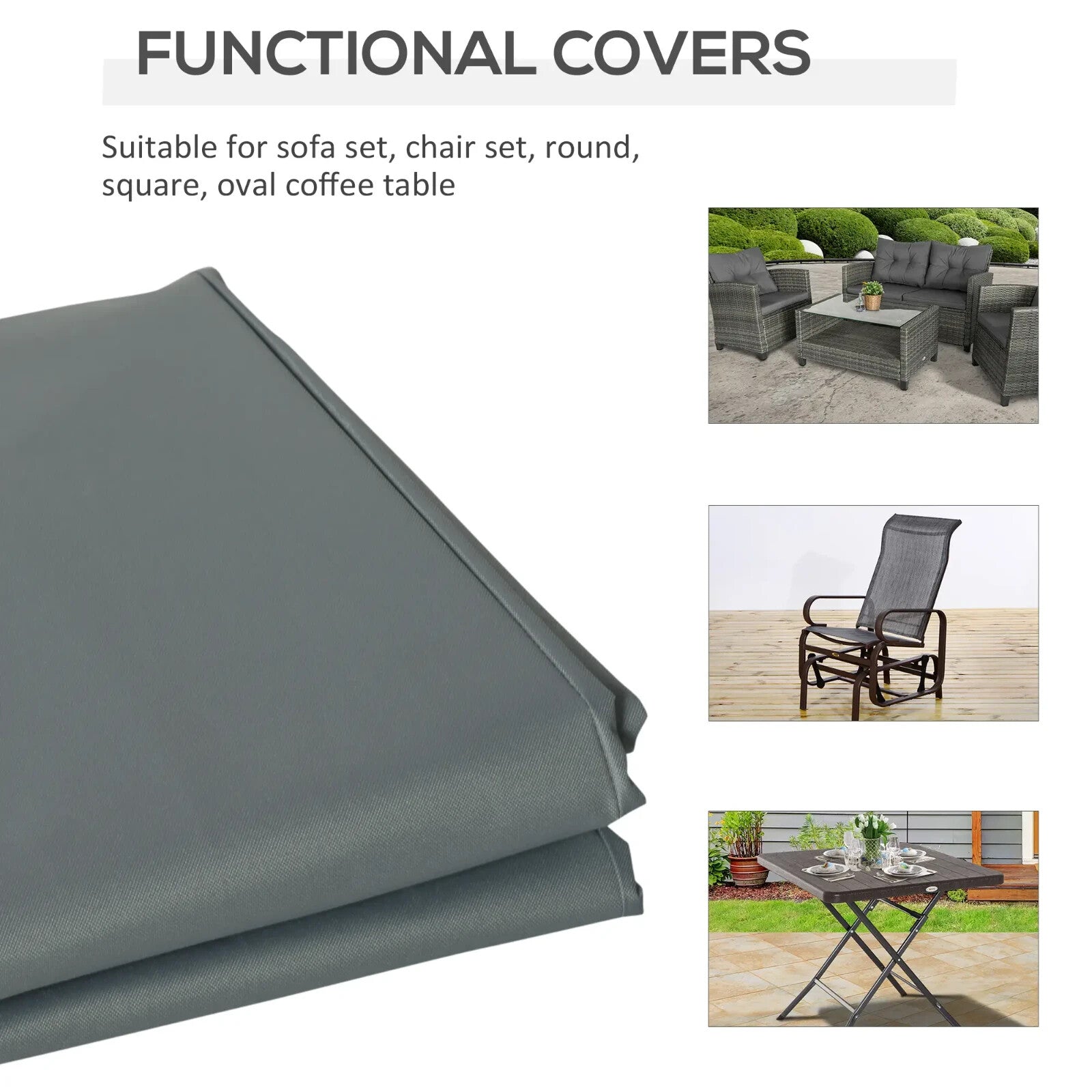 190x72x76cm Rectangular Patio Furniture Cover for Chairs – 600D Oxford Fabric - Home and Garden Furniture Shop - rustic - furniture