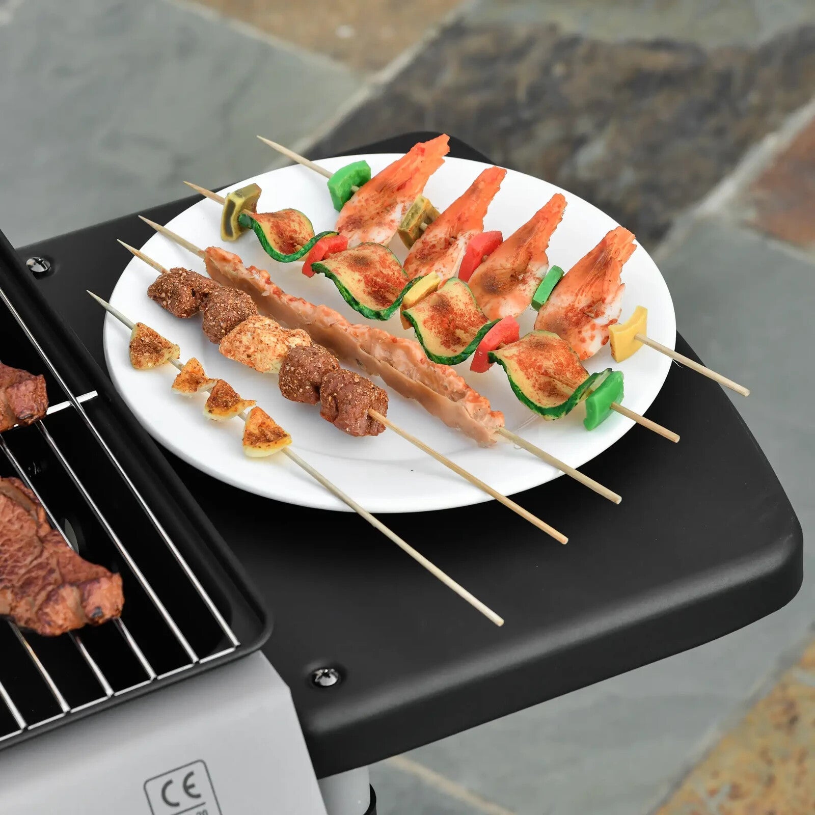 2 Burner Gas Barbecue Trolley Grill with Lid Wheels & Side Shelve 5.6 kW Outdoor - Home and Garden Furniture Shop - rustic - furniture