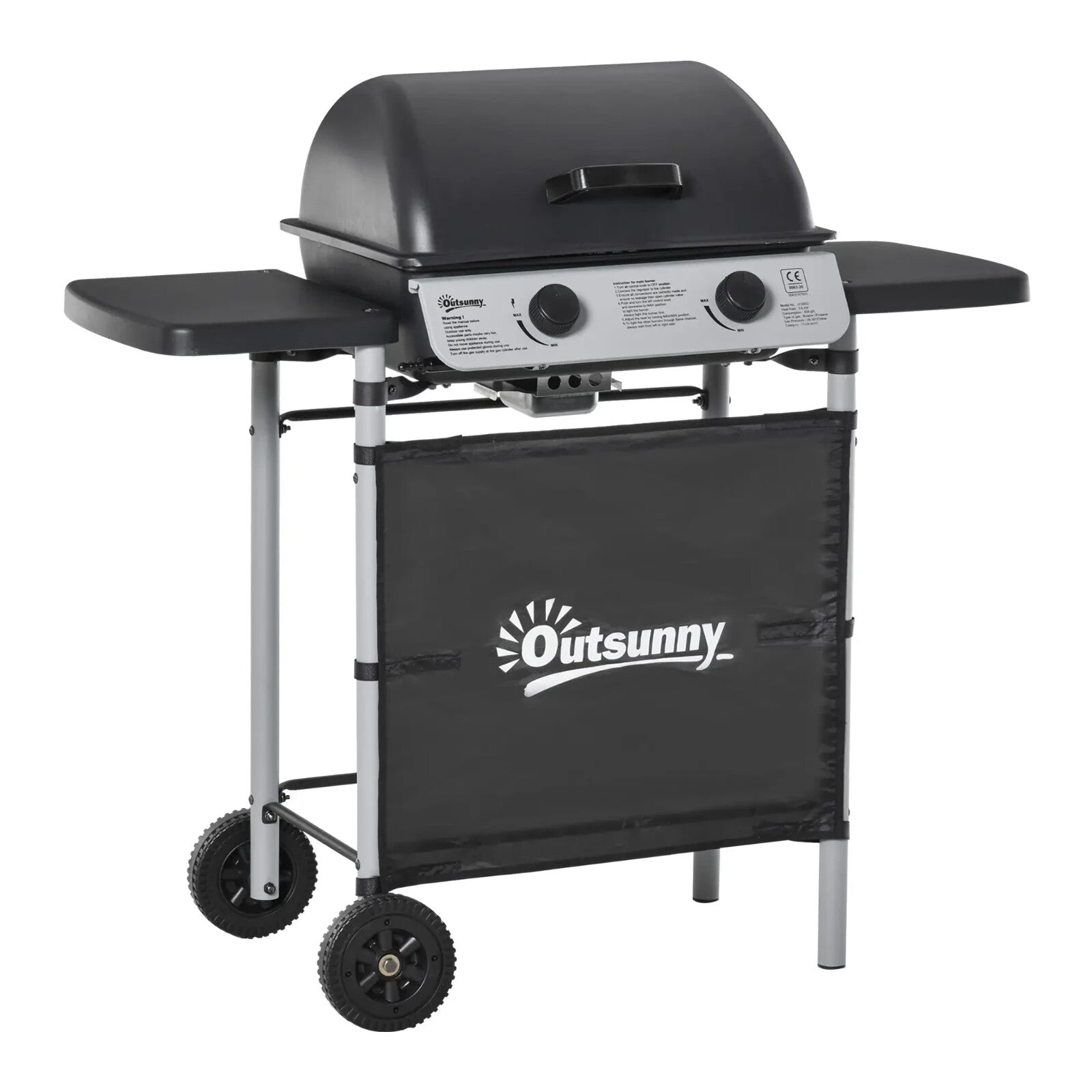 2 Burner Propane Gas BBQ Grill with 5.6kW Output and Side Shelves for Cooking - Home and Garden Furniture Shop - rustic - furniture