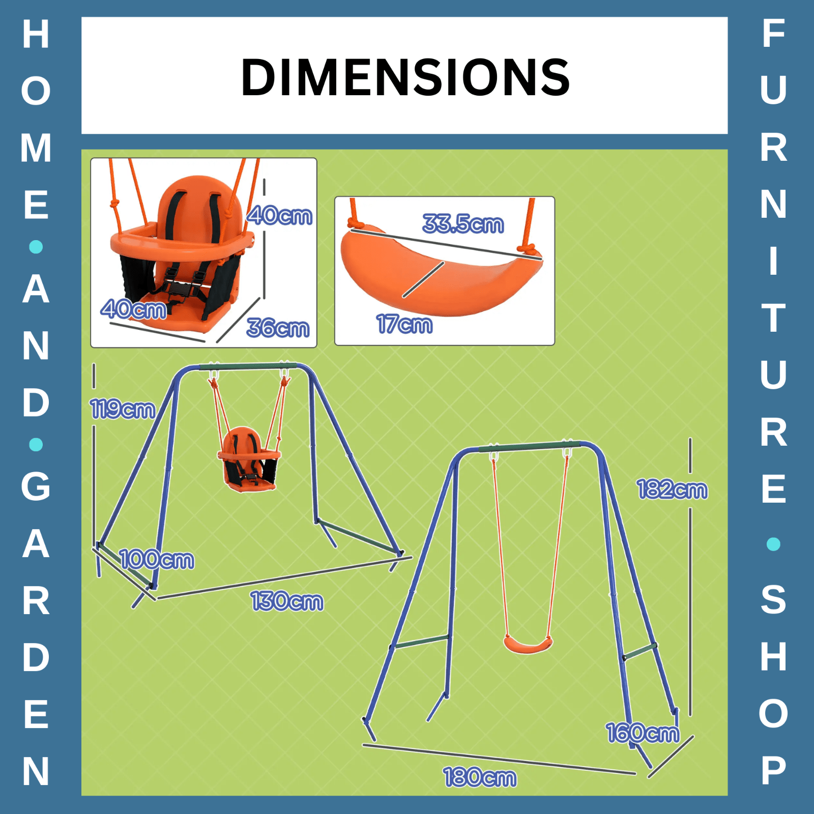 2 in 1 Baby Nursery Swing with Safety Belt Comfortable Seat and Metal for Kids - Home and Garden Furniture Shop - rustic - furniture