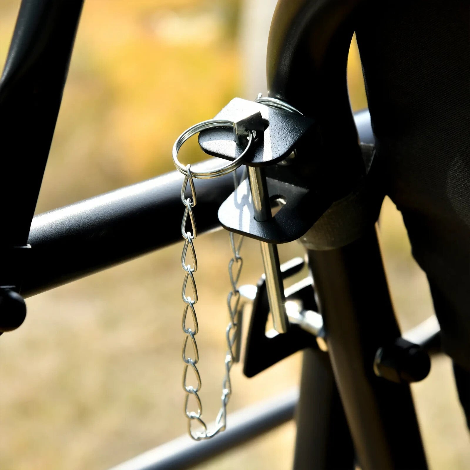 2 - in - 1 Hammock Swing Chair 3 Seater Powder Coated w/ Cushion & Canopy Dark Grey - Home and Garden Furniture Shop - rustic - furniture