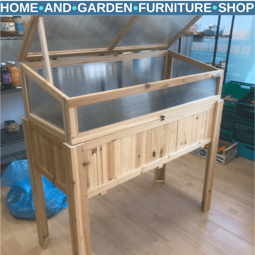 2 in 1 Wooden Cold Frame Greenhouse with Raised Planter and Open Top for Plants - Home and Garden Furniture Shop - rustic - furniture