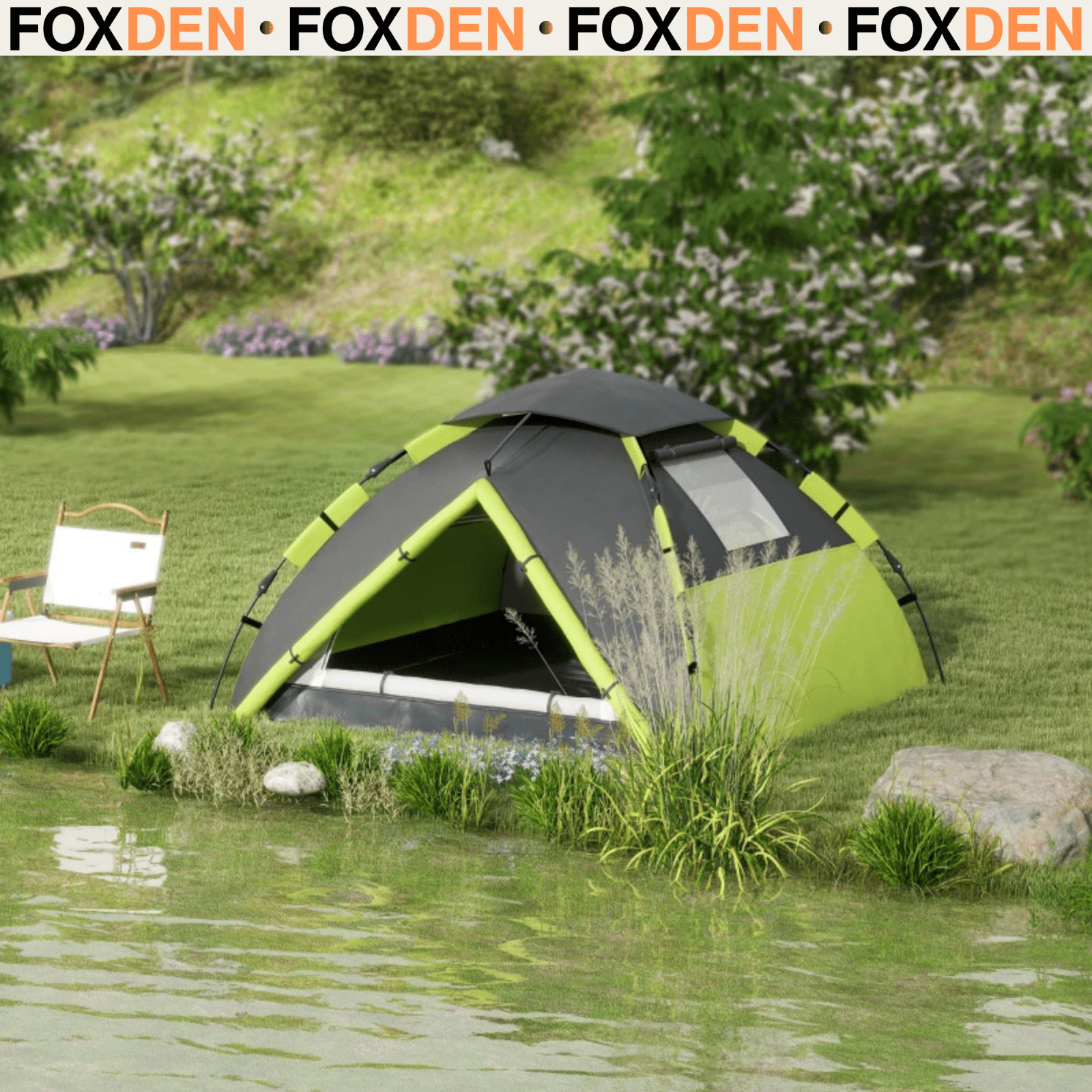 2 Man Camping Tent for Fishing Sewn in Groundsheet Mesh Windows Air Vents FOXDEN - Home and Garden Furniture Shop - rustic - furniture