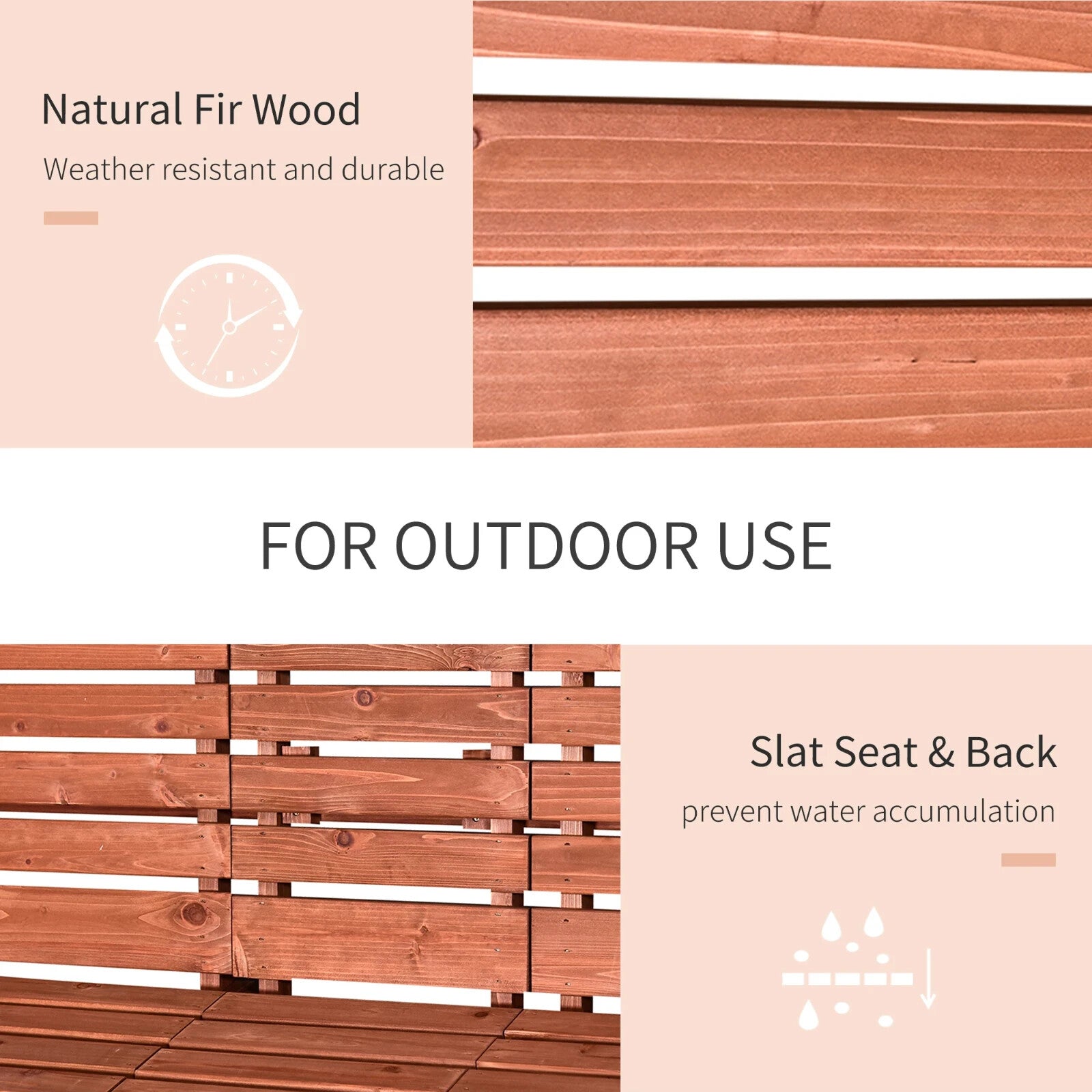 2 or 3 Seater Wooden Garden Bench Convertable Table w/ Armrests Patio Bench Seat - Home and Garden Furniture Shop - rustic - furniture