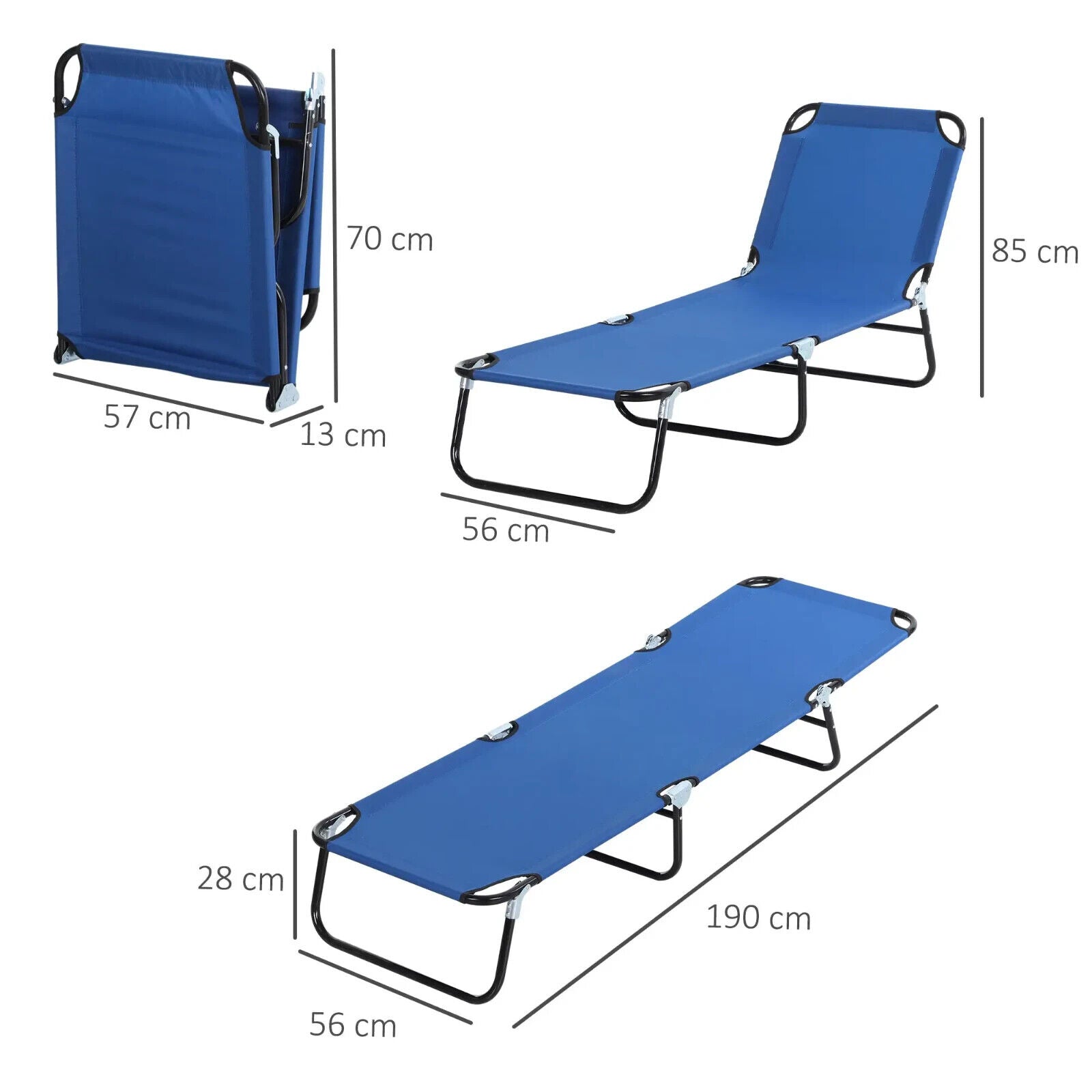 2 Piece Foldable Lounger Set With Adjustable Backrest Portable Recliner Chairs - Home and Garden Furniture Shop - #rustic - furniture#