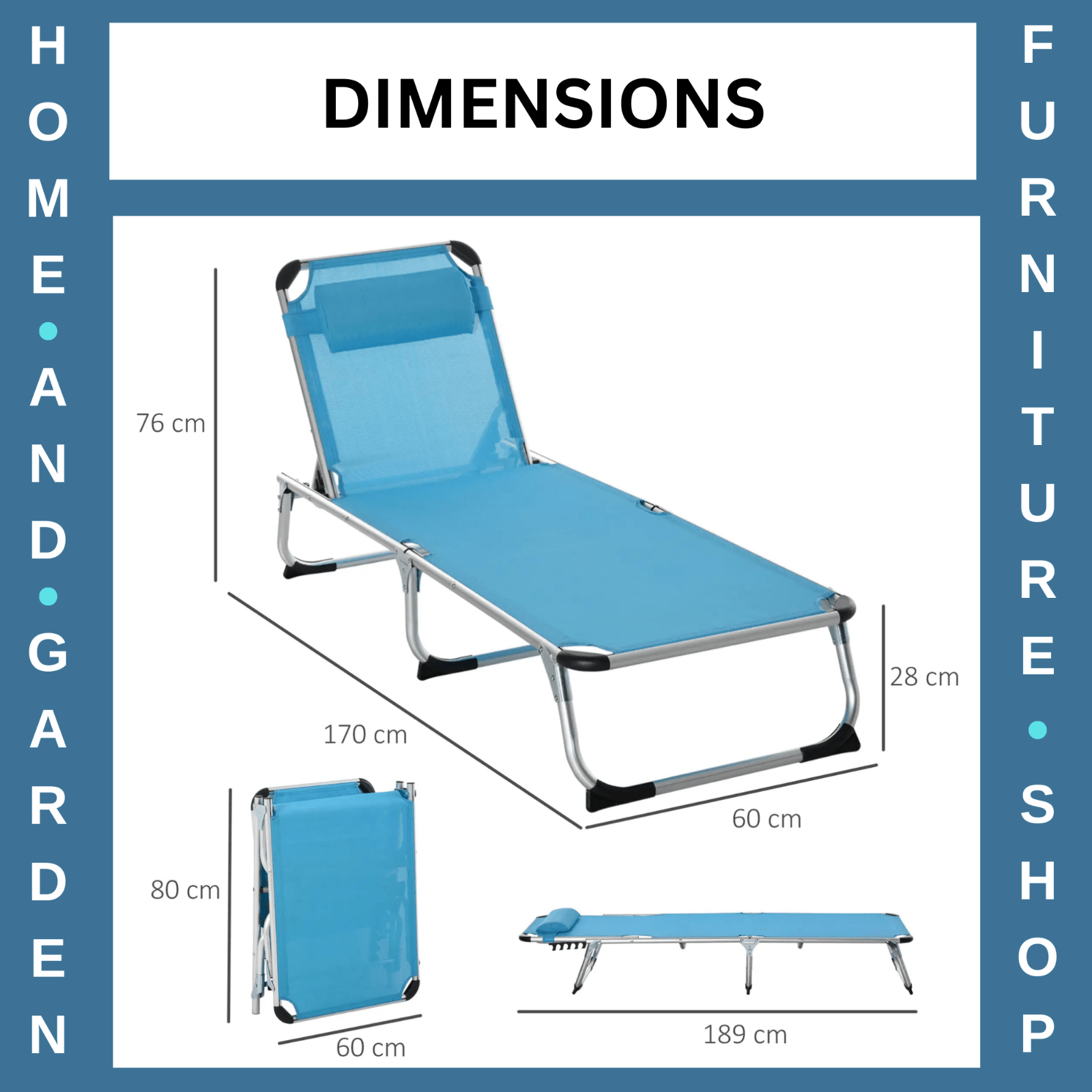 2 Piece Foldable Outdoor Sun Lounger with Pillow 5 - Level Adjustable Reclining - Home and Garden Furniture Shop - #rustic - furniture#