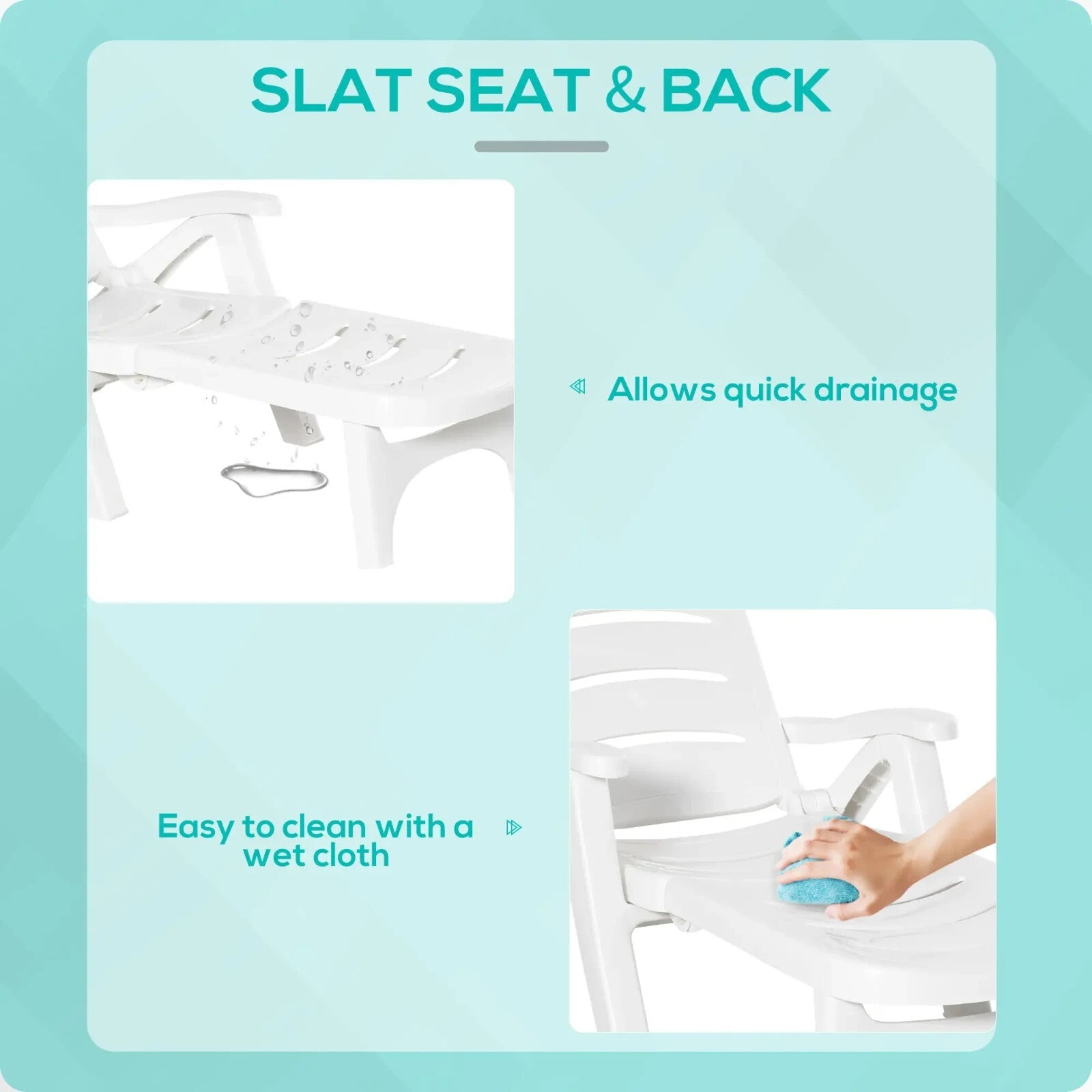 2 Piece Folding Sun Lounger Set with Wheels 5 Position Recliner Garden Chairs - Home and Garden Furniture Shop - rustic - furniture