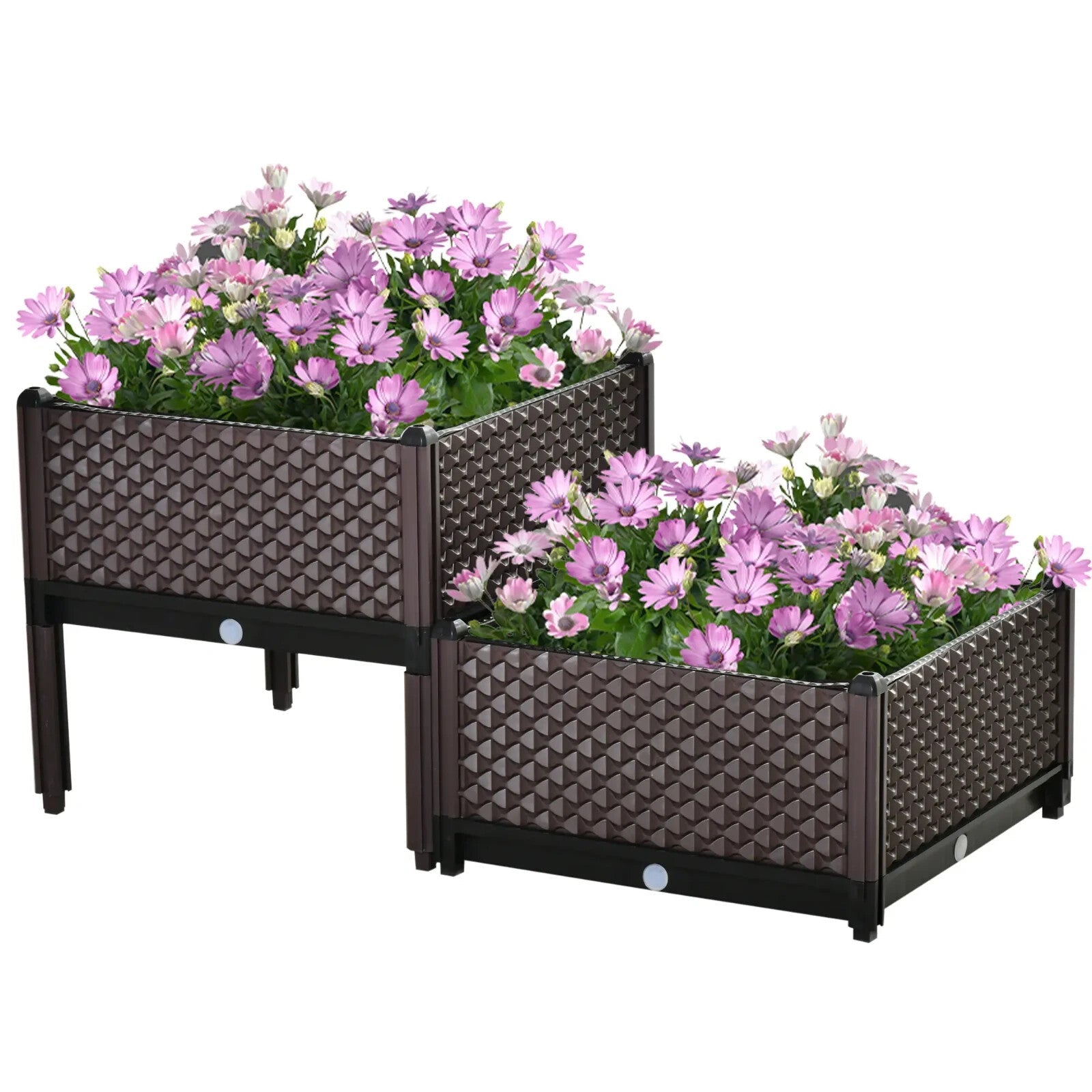 2 Piece Raised Garden Bed Planter Box Vegetable Planting Container for Outdoor - Home and Garden Furniture Shop - rustic - furniture
